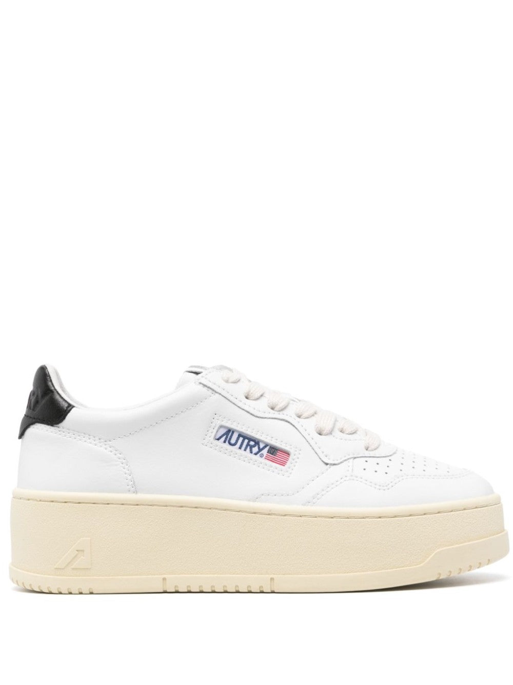 Autry Medalist Logo Embroidered Platform Sneakers In White