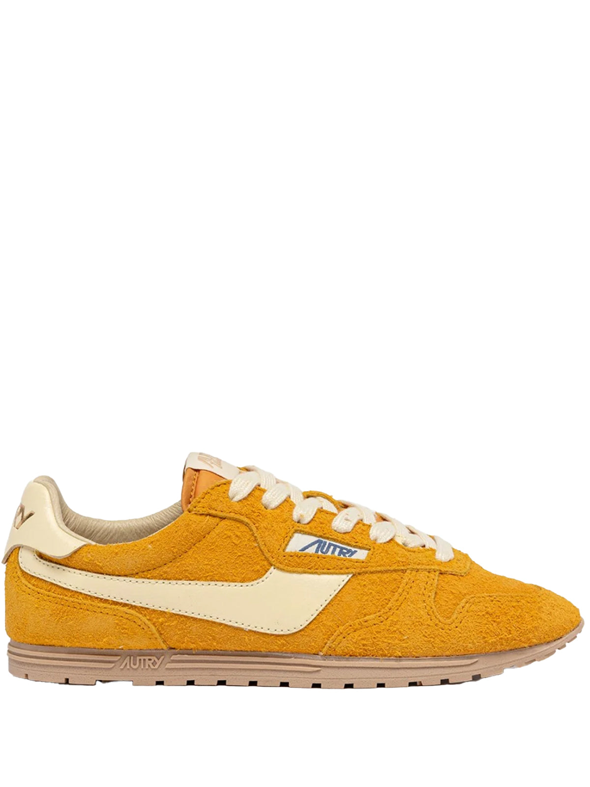 Autry Windspin Suede And Leather Low-top Sneakers In Yellow