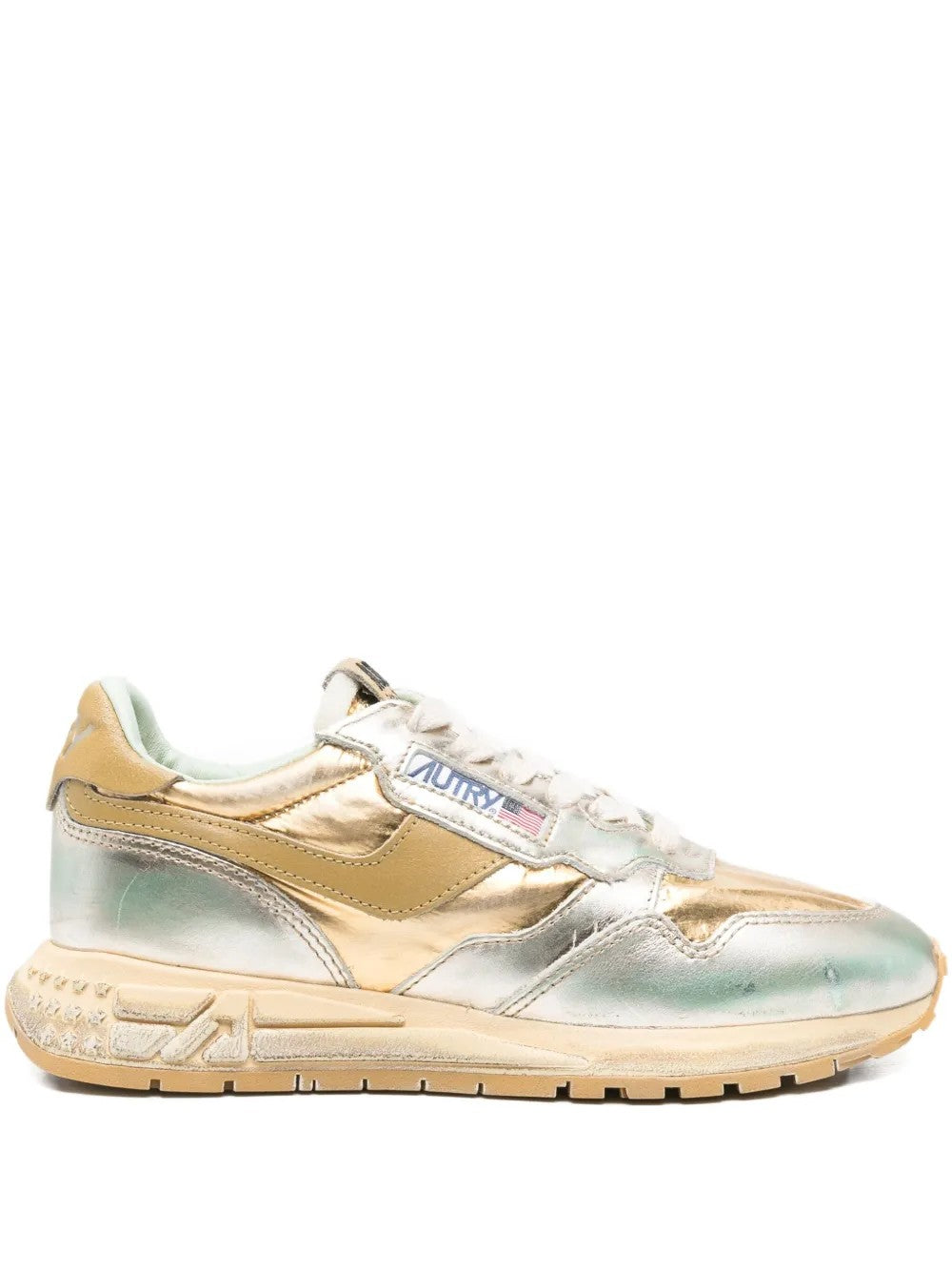 Autry Sneakers Im Metallic-look In Silver