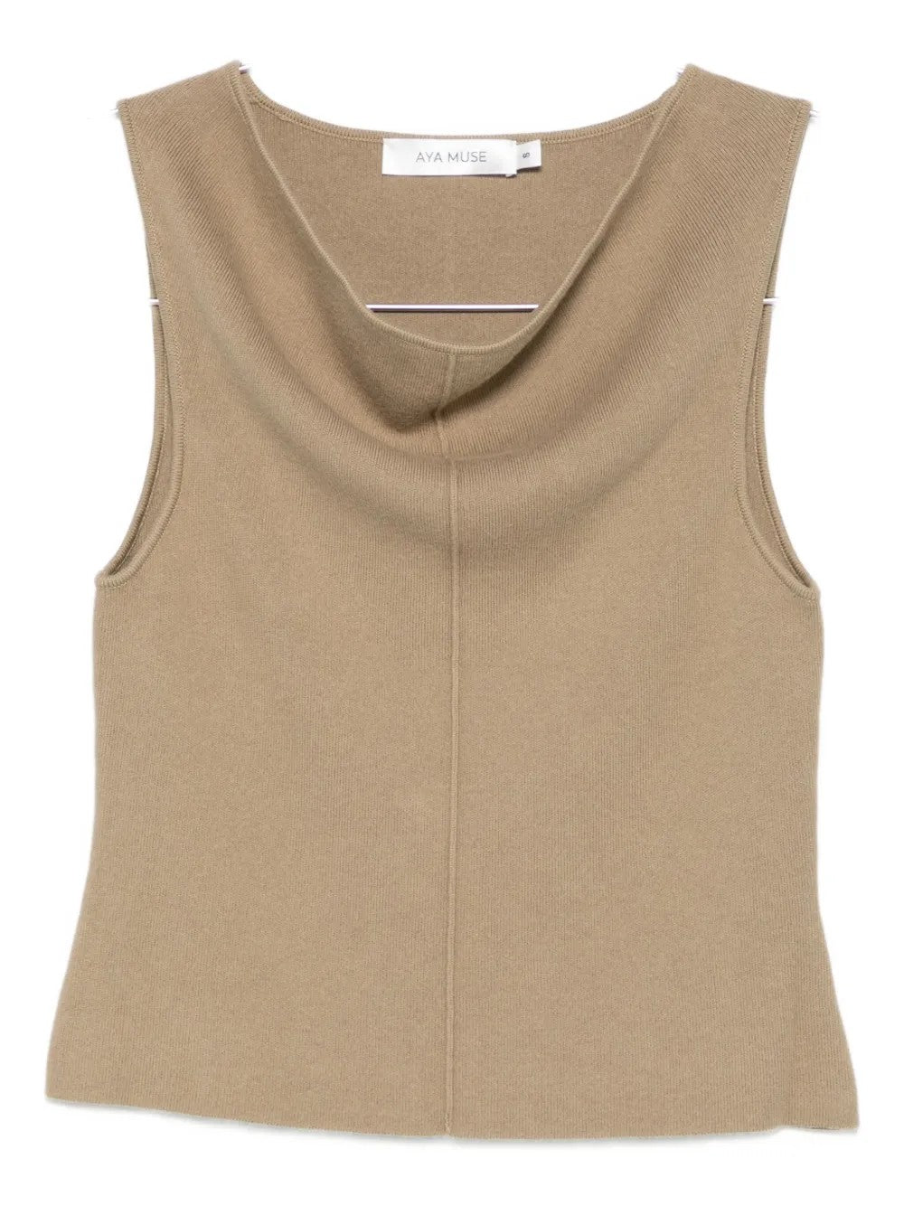 Aya Muse Cowl-neck Tank Top In Brown