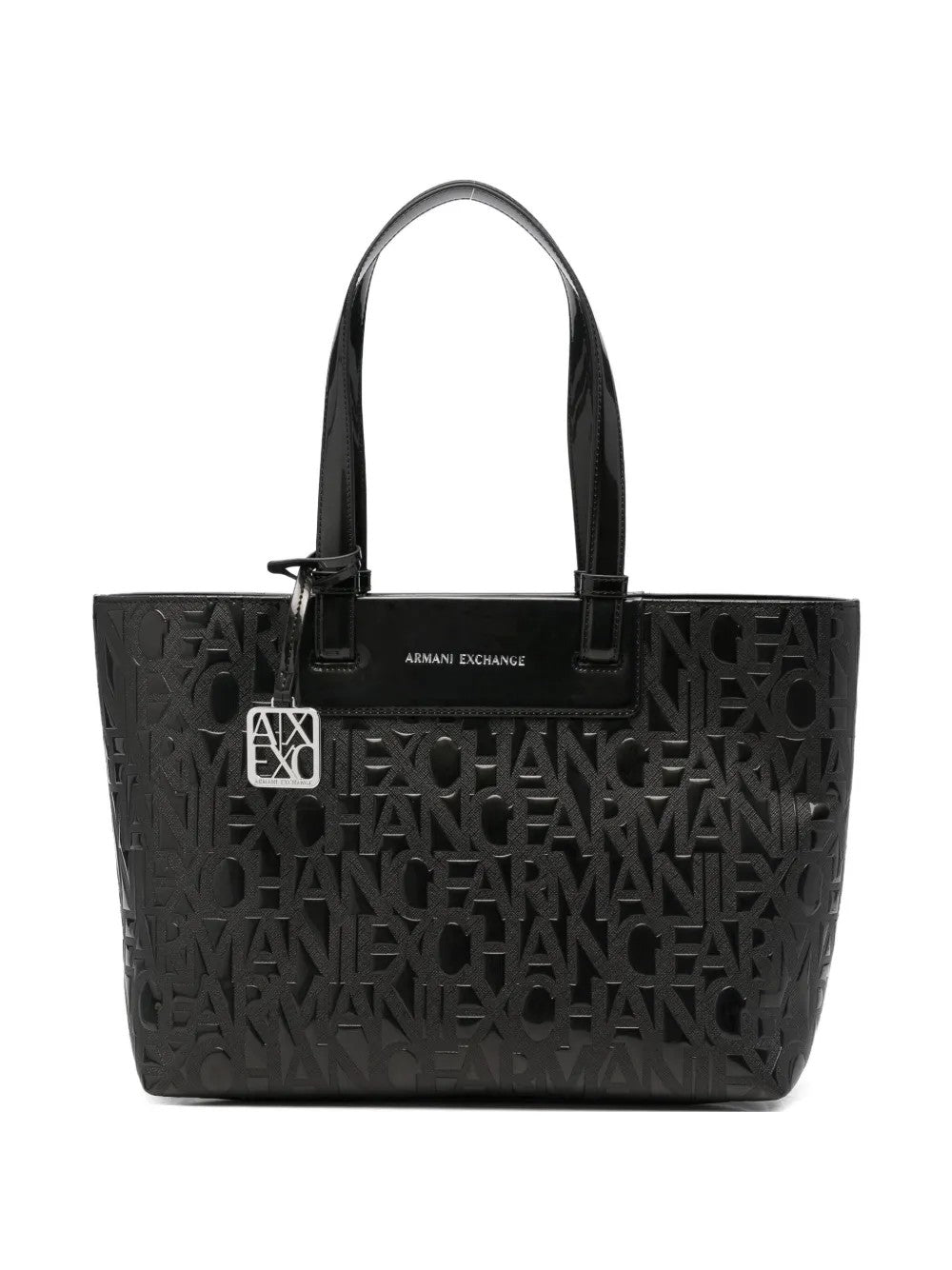 Armani Exchange Logo-embossed Tote Bag In Black
