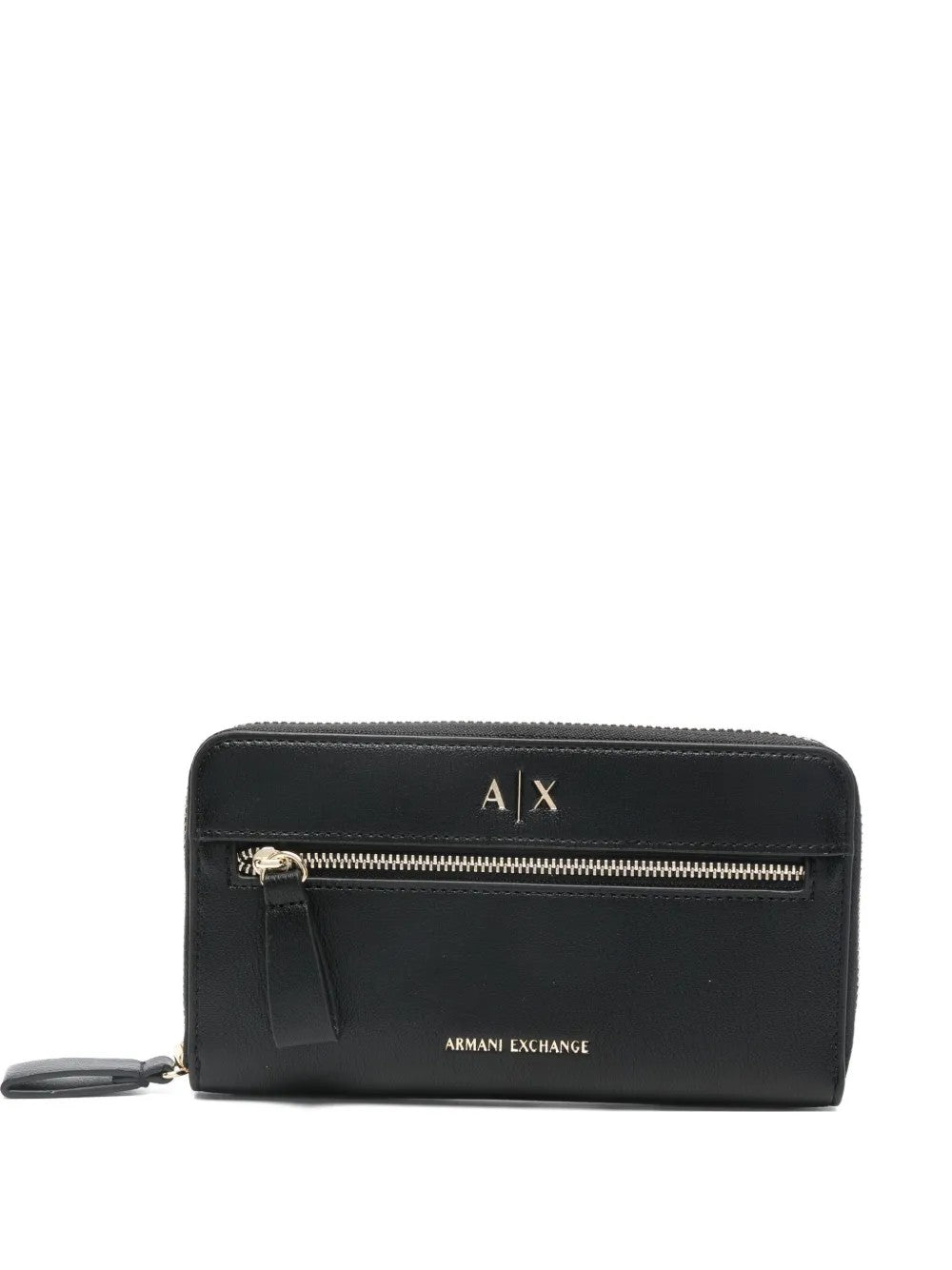 Armani Exchange Logo-plaque Leather Wallet In Black