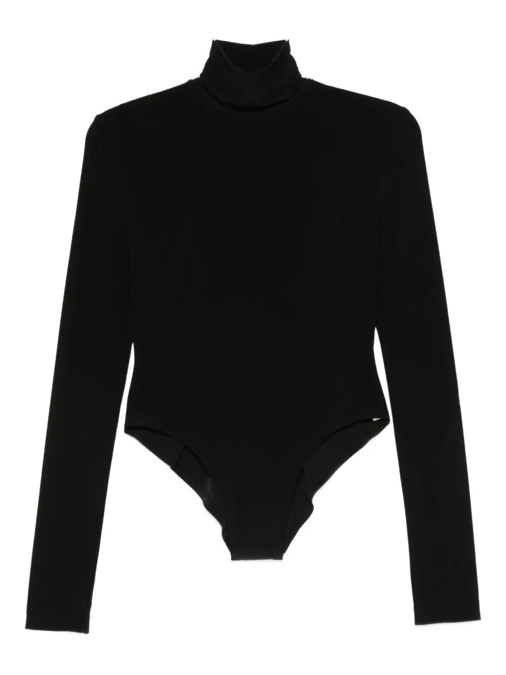 Norma Kamali Fitted Long-sleeve Top With High Neckline In Black
