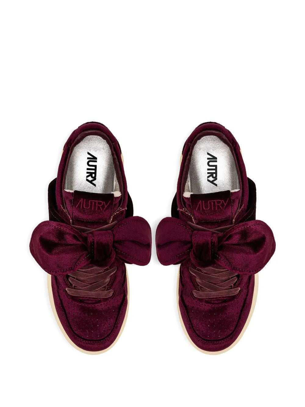 Autry Velvet Bow Medalist Trainers In Red