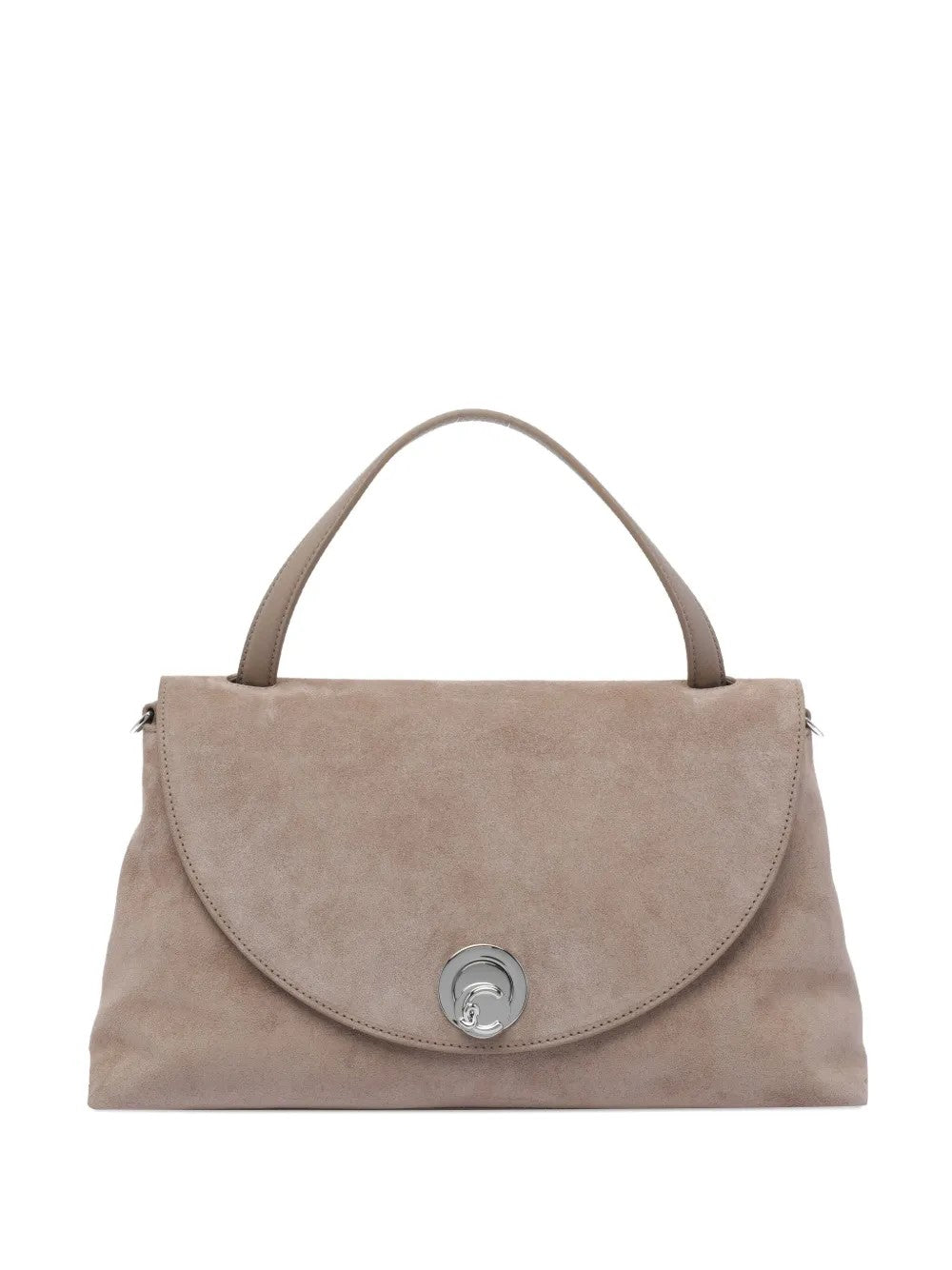 Coccinelle Structured Suede Handbag With Adjustable Strap In Multi