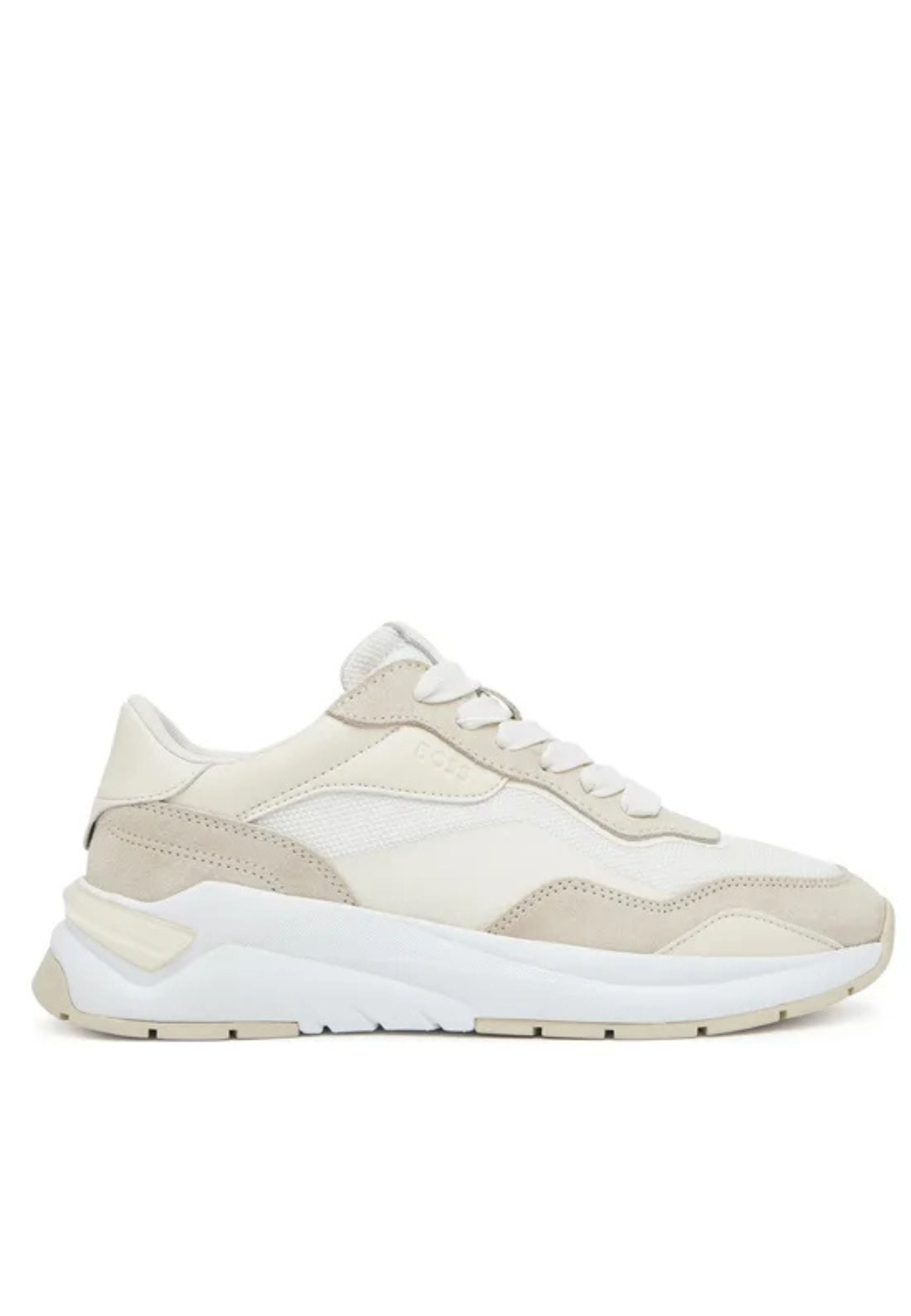 Hugo Boss Panelled Sneakers In Bianco