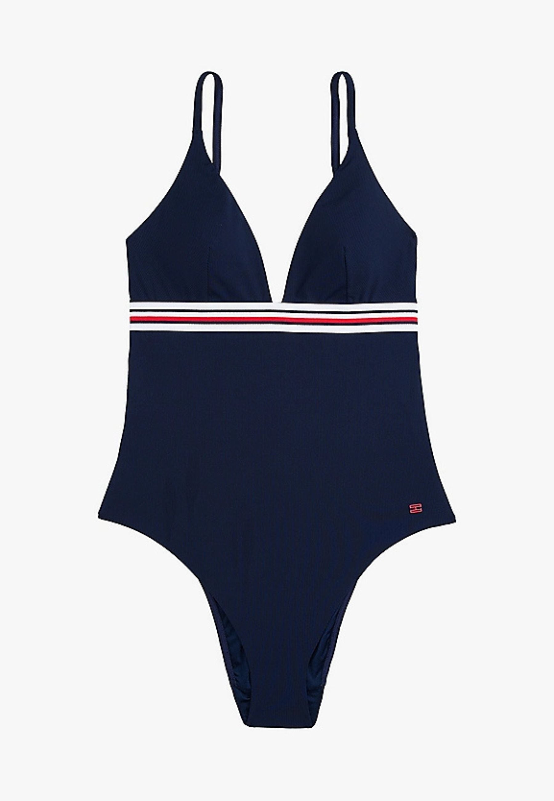 Tommy Hilfiger Swimwear Triangle One Piece Rp Ext In Blue