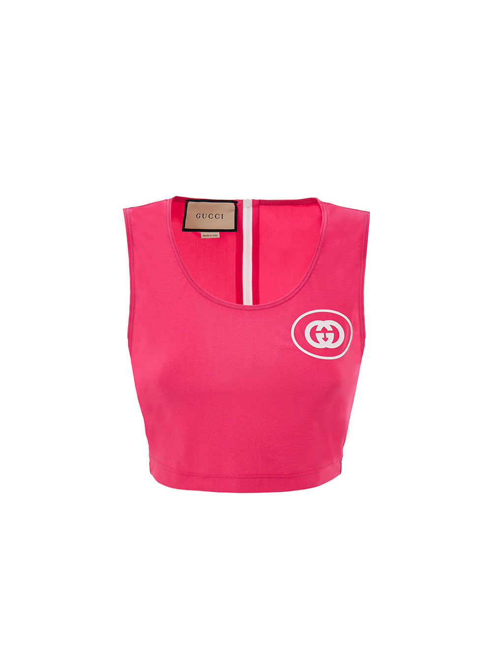 Gucci Cropped Top Fuchsia In Technical Fabric In Pink