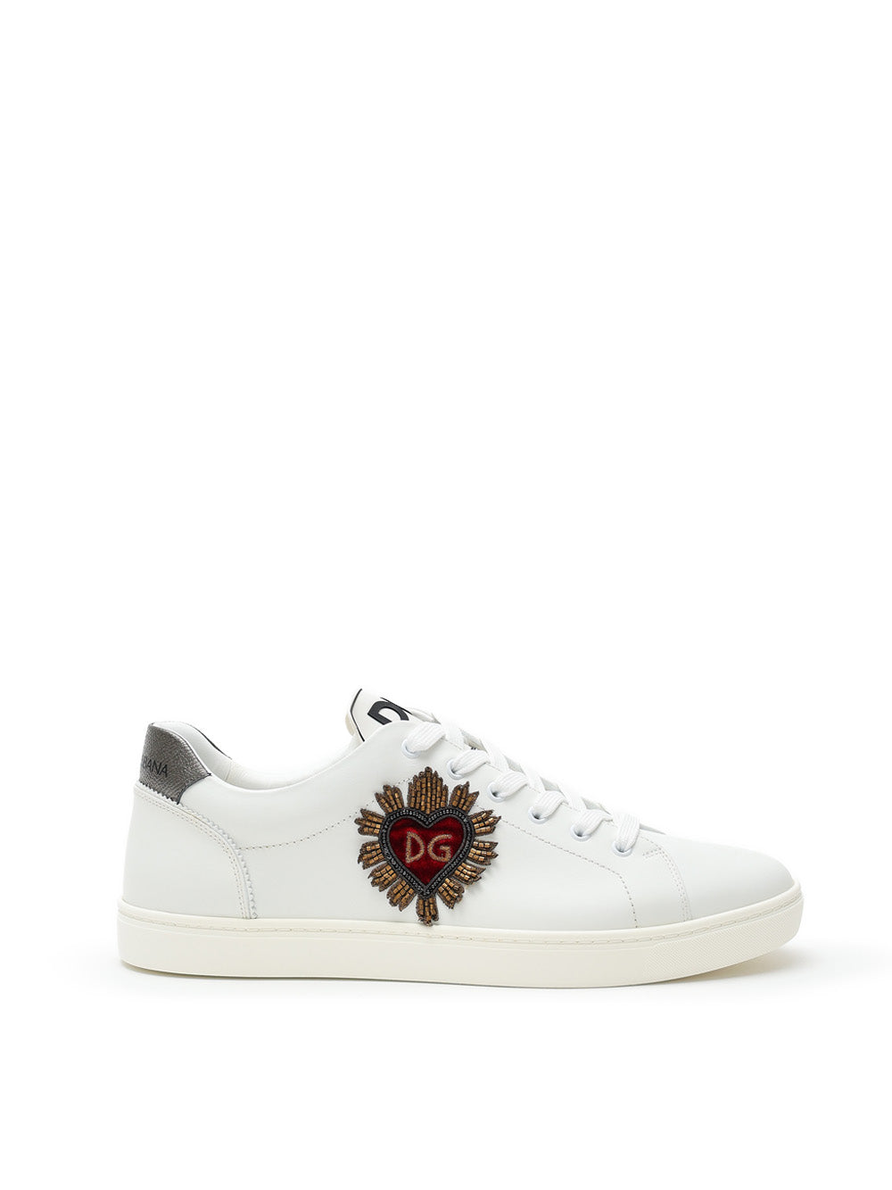 Leather sneakers with Applied Dg Coat Dolce & Gabbana