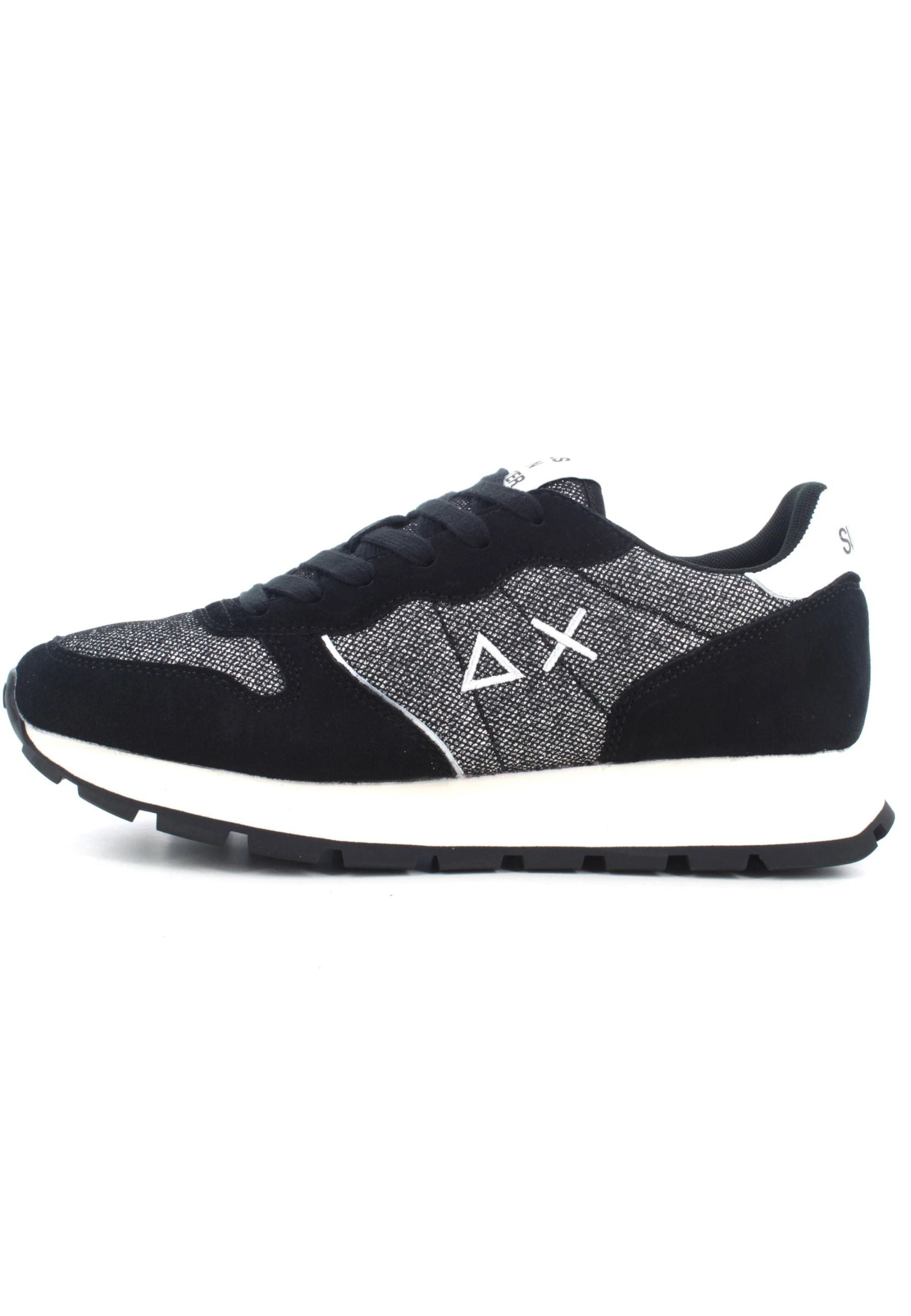 Sun 68 Sun68 Ally Glitter Textile Sneakers In Black