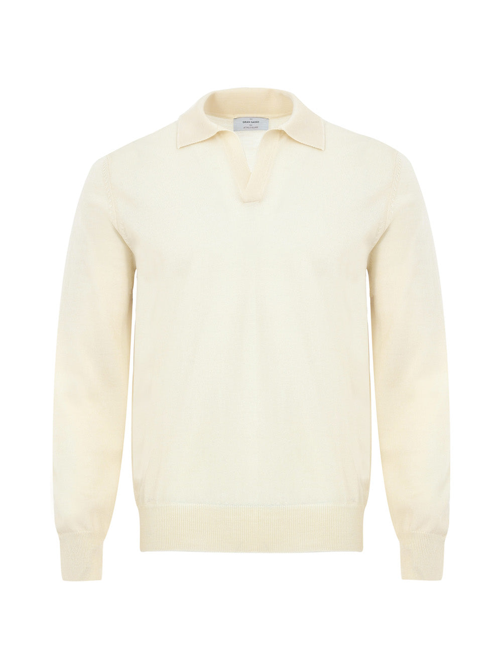 Sweater in Lana Bianca Sottile with Polo neckline Gran Sasso