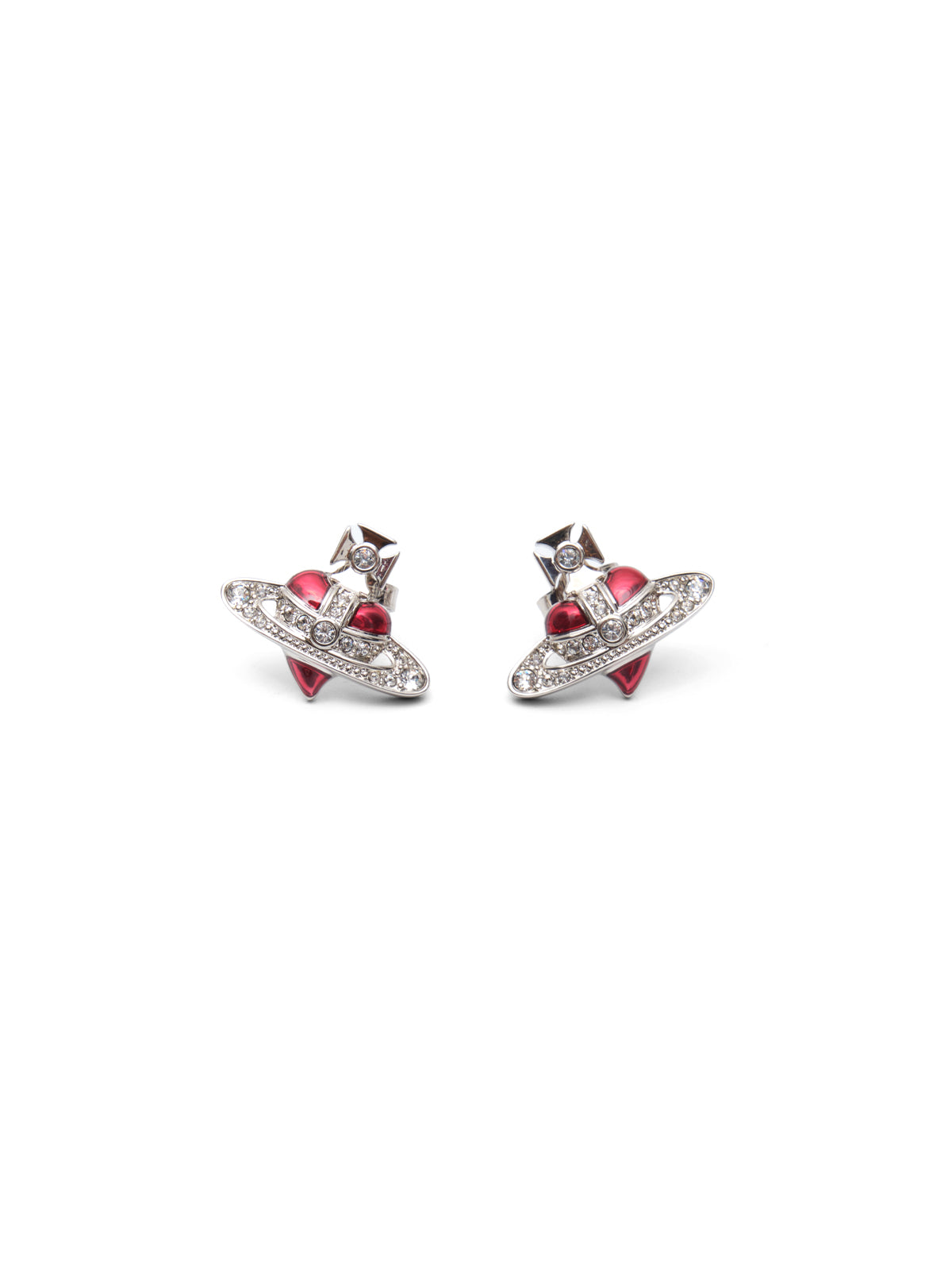 new diamante heart earrings
