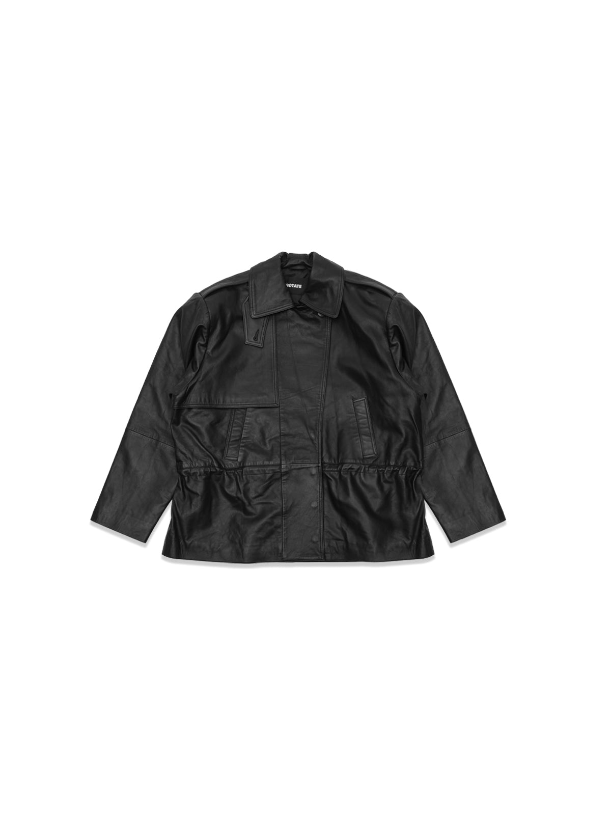 peplum leather jacket