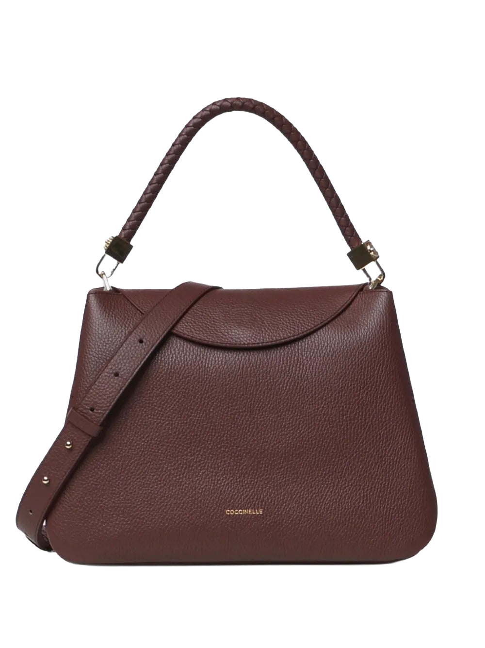 COCCINELLE Leren handtas schoudertas Tiggy Handbag Grained Leather Noir zwart