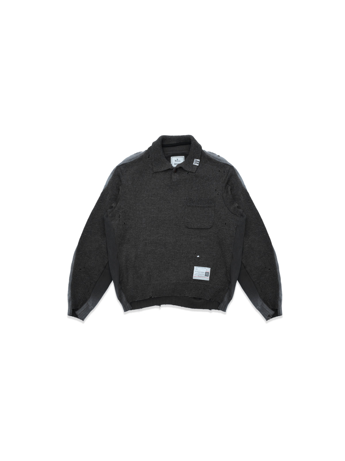 sweat pullover combined knit pullover