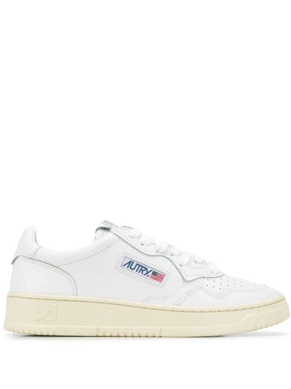 Autry Low Medalist Sneakers In White Leather E Powder E Suede Beige In White