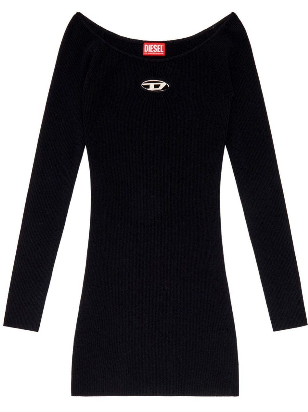 Diesel Women M-vera Knitted Mini Dress In Black