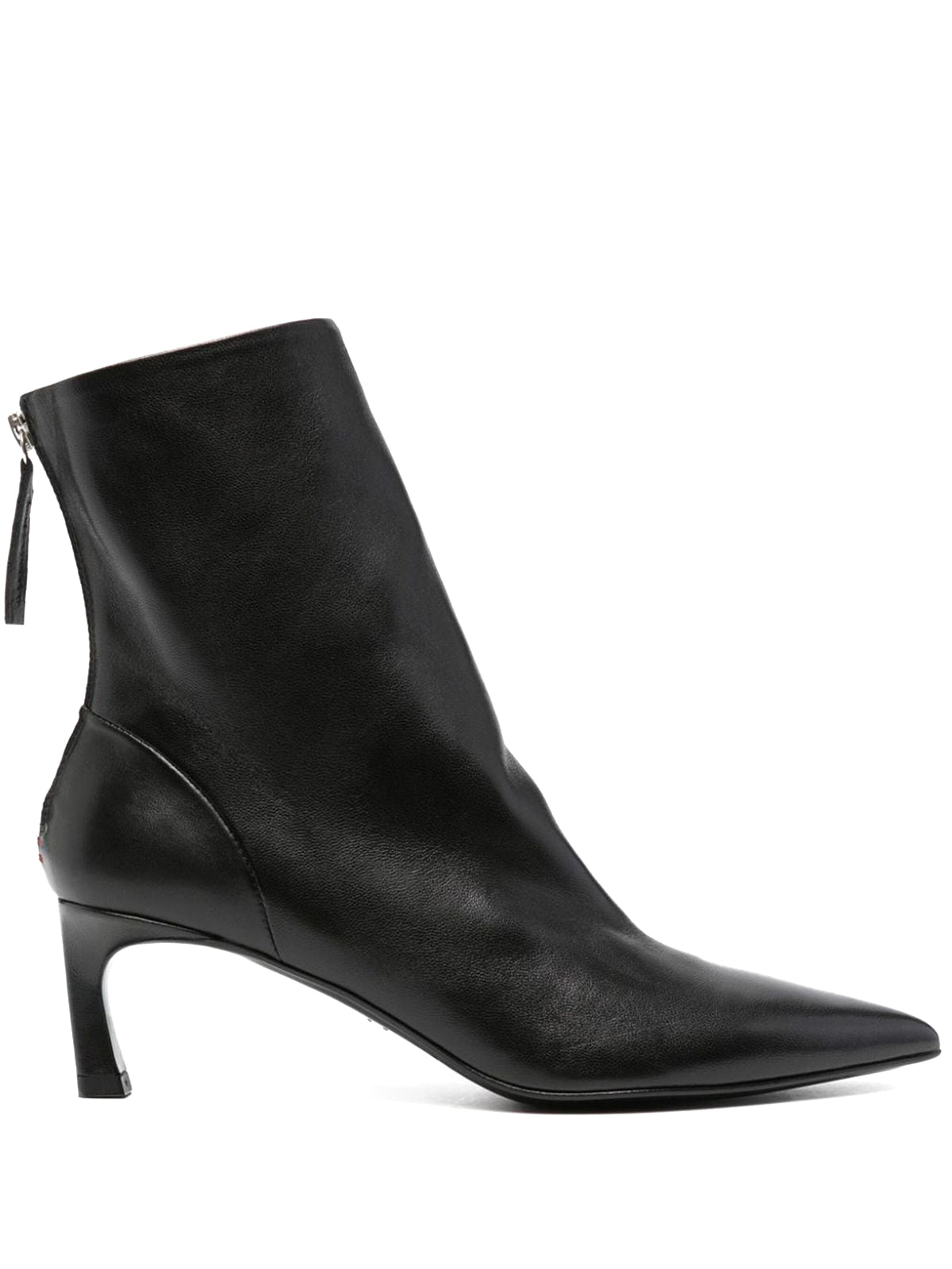 Halmanera Caren05 Black Patent Leather Plum Ankle Boots In Beige