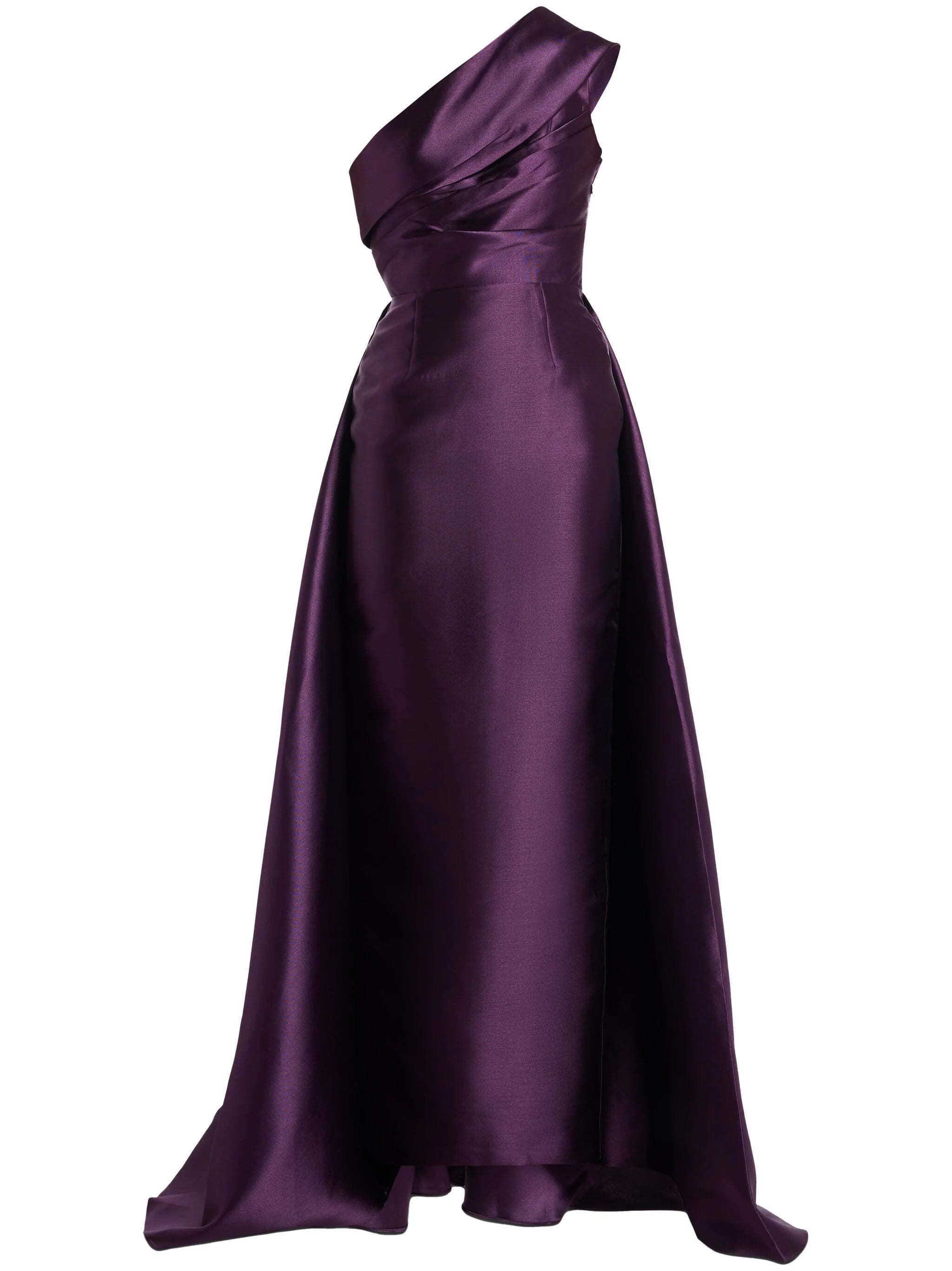 Solace London Alba One-shoulder Satin Gown In Blu