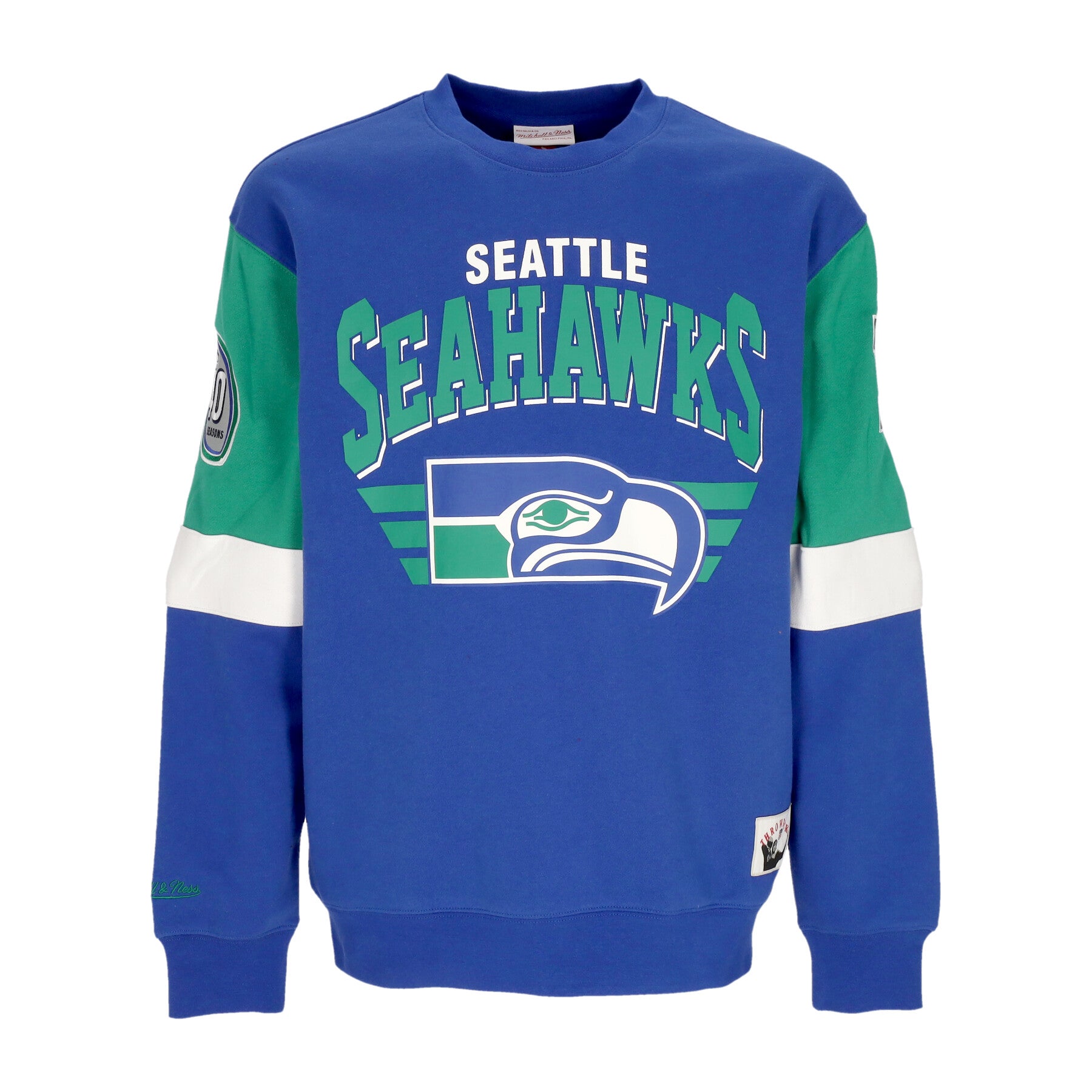 Mitchell & Ness Men's Crewneck Sweatshirt Nfl All Over Crew 3.0 Seasea Original Team Colors In Original Team Colors