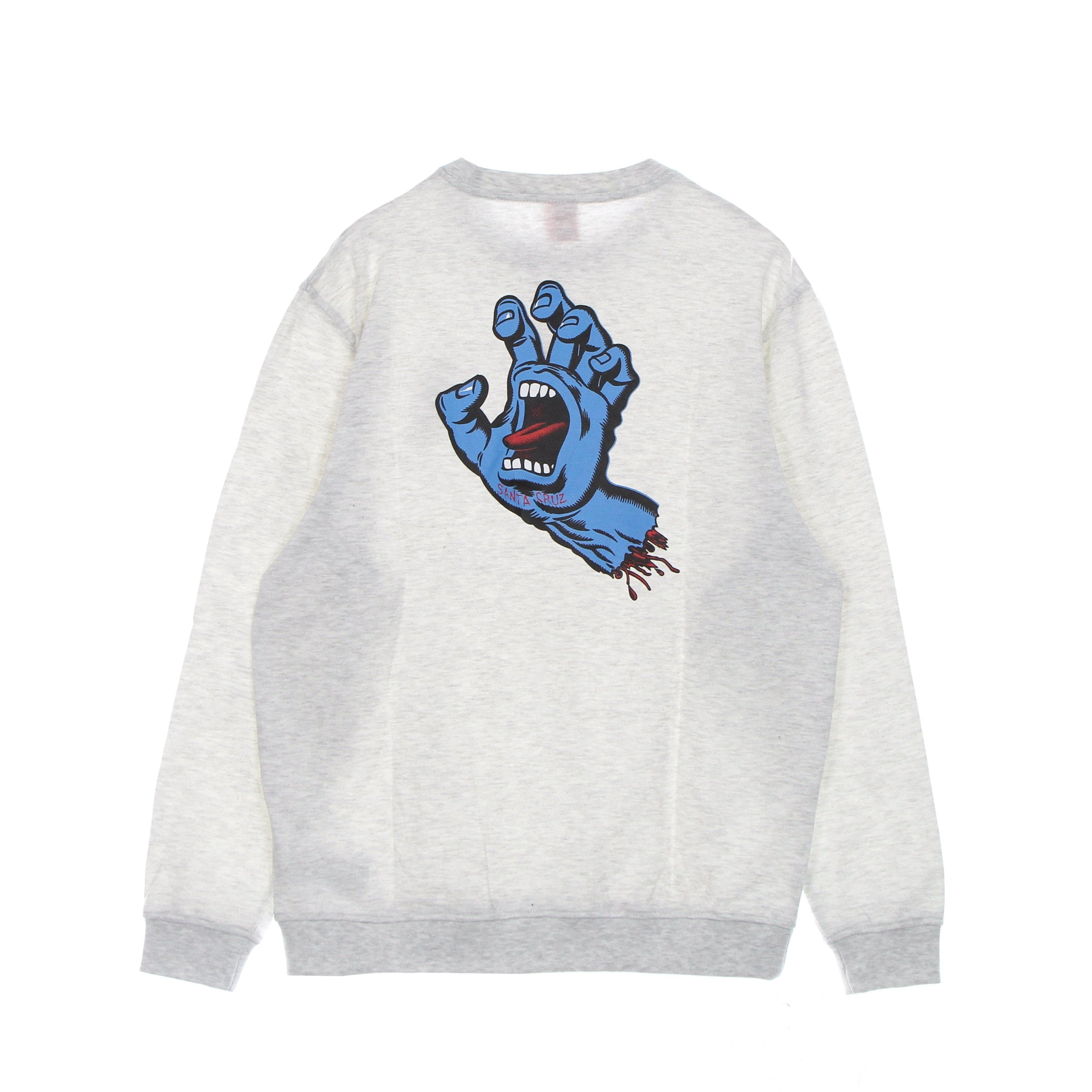 Men's Crewneck Sweatshirt Screaming Hand Chest Crew Athletic Heather
