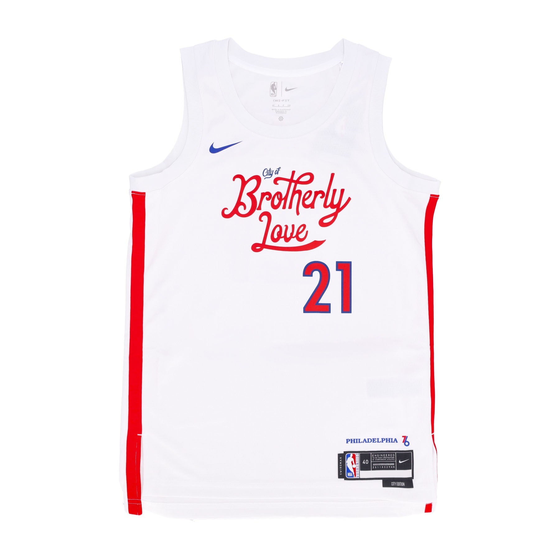 Men's Basketball Tank Top Nba City Edition 22 Dri-fit Swingman Jersey No 21 Joel Embiid Phi76e