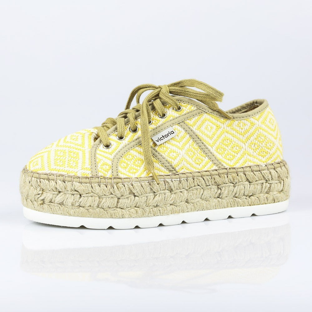 Low Womens Ethnic Platform Shoe Yellow