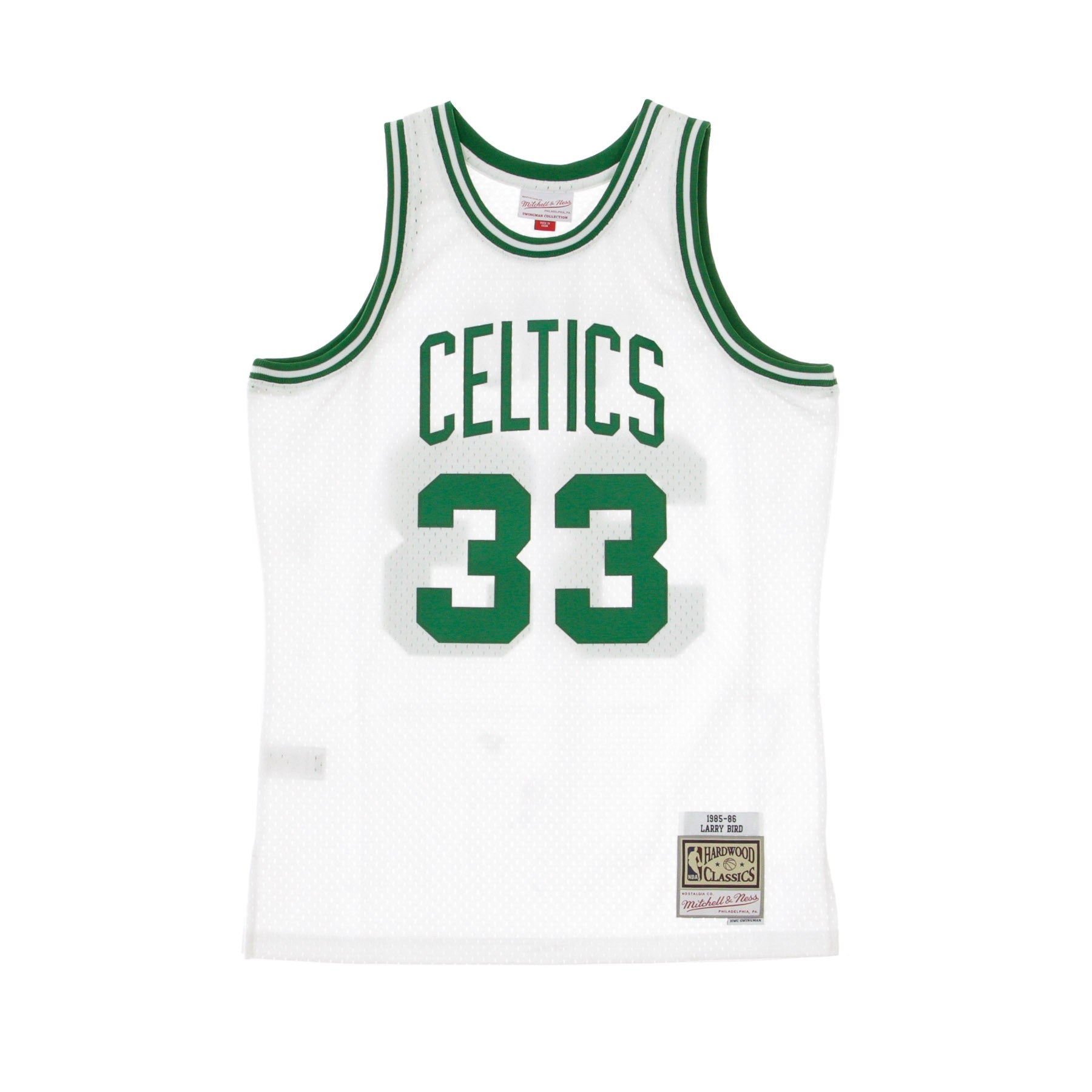 Mitchell & Ness Larry Bird Kelly Green Boston Celtics Hardwood Classics Stitch Name & Number T-shirt In Original Team Colors