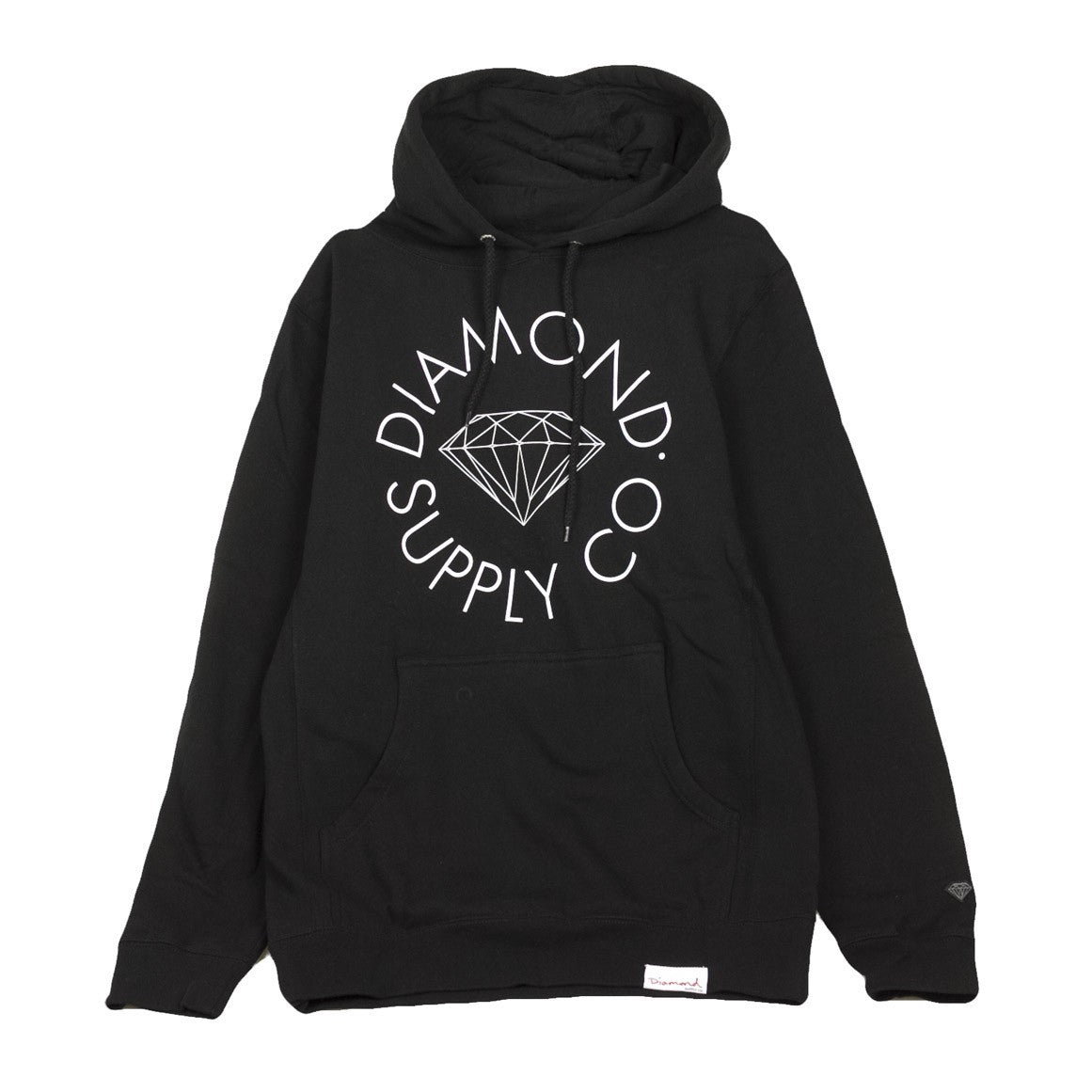 Diamond-supply Men's Circle Logo Hood Sweatshirt In Black/white