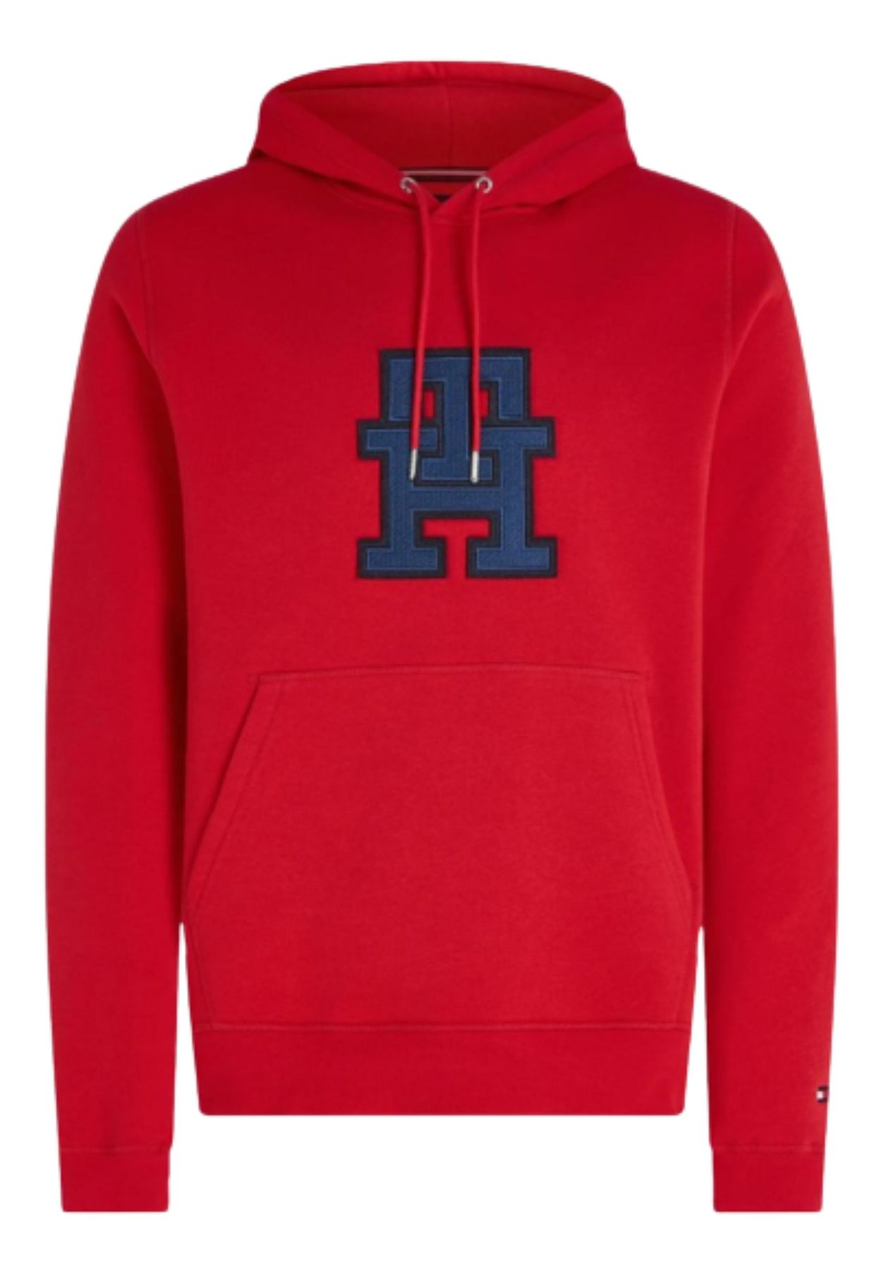 Tommy Hilfiger Monogram Applique Hoodie In Rosso