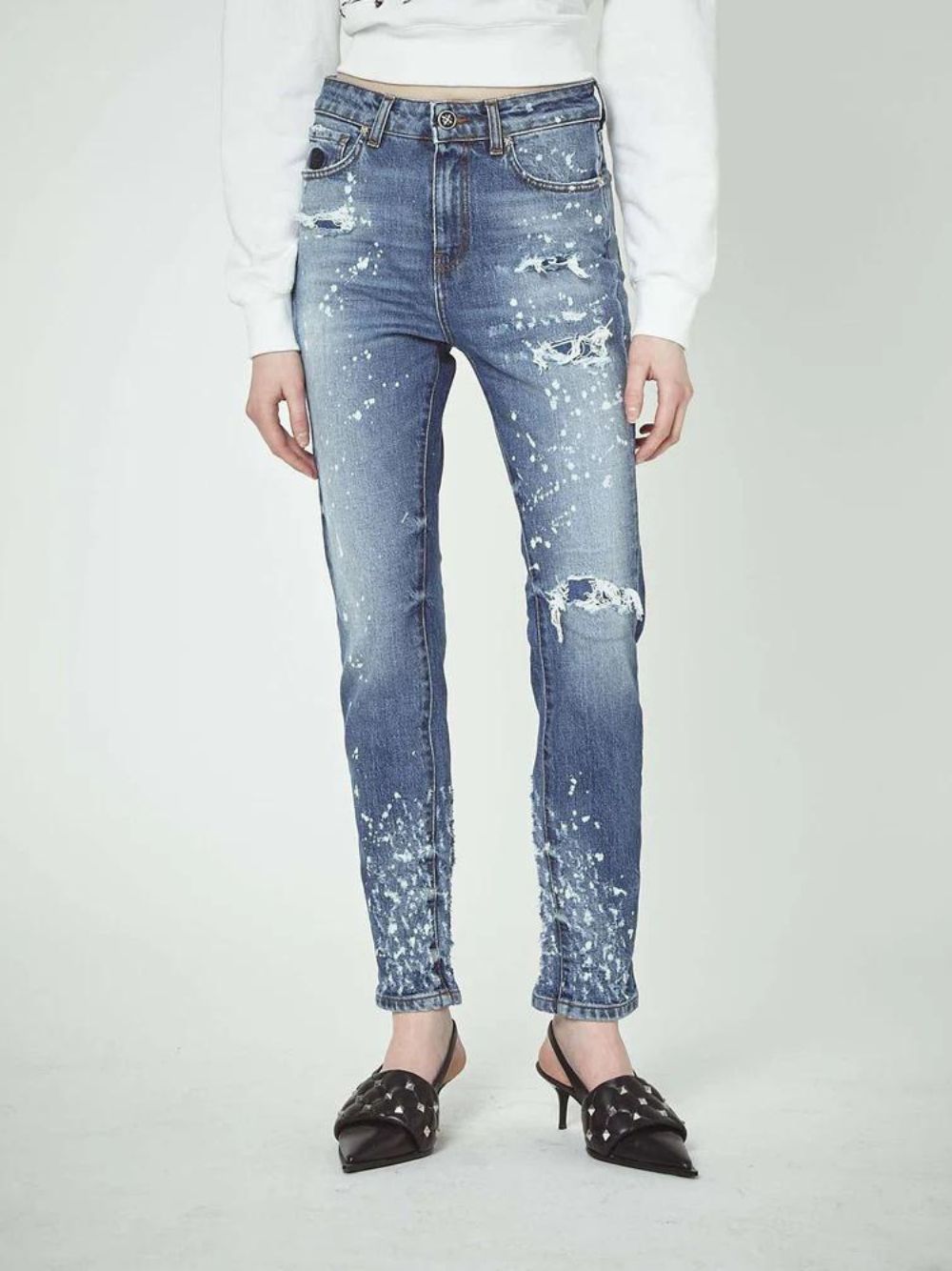 John Richmond High Waist Jeans In Blu