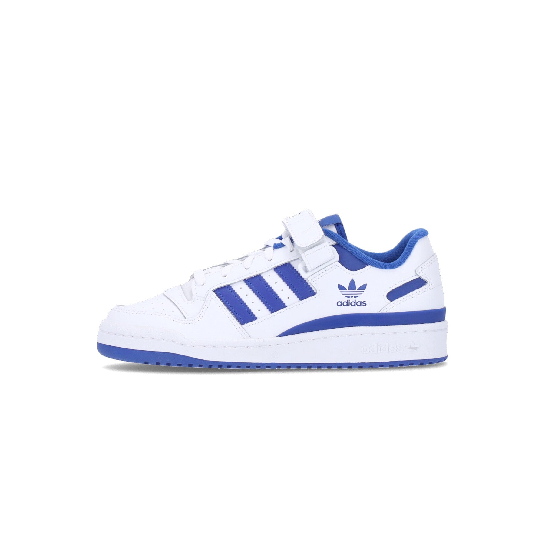 Adidas Originals Two-tone Leather Forum Low-top Sneakers With Touch Strap Clo In White