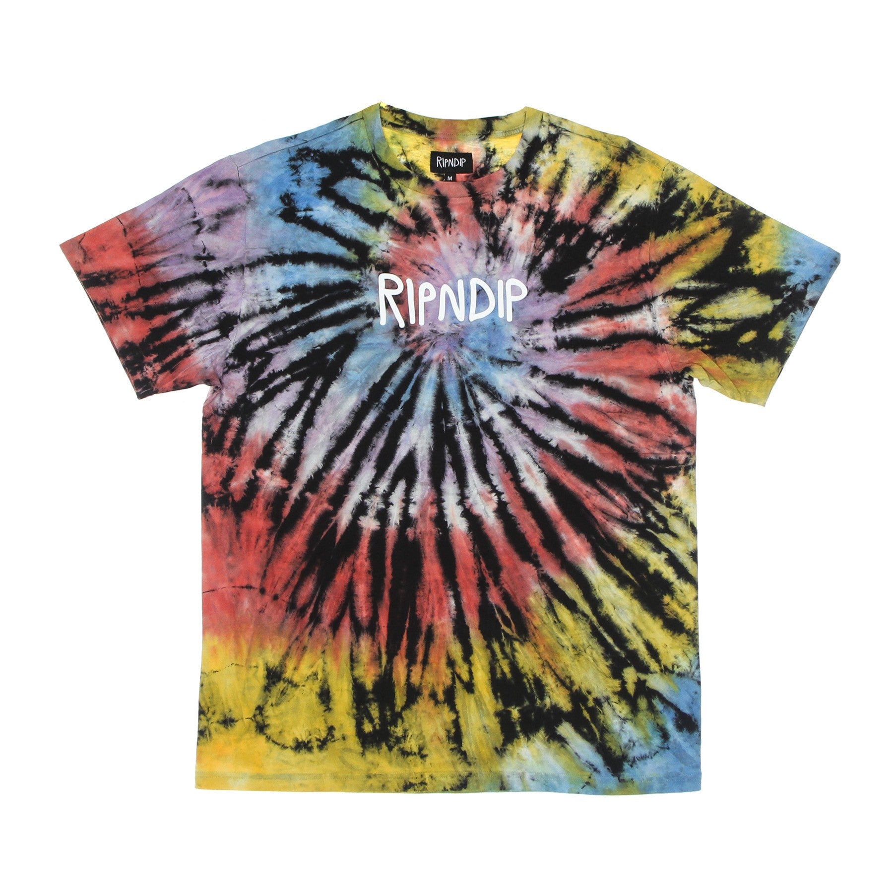 Men's Rubber Logo Tee Sunburst Spiral Tie Dye T-Shirt
