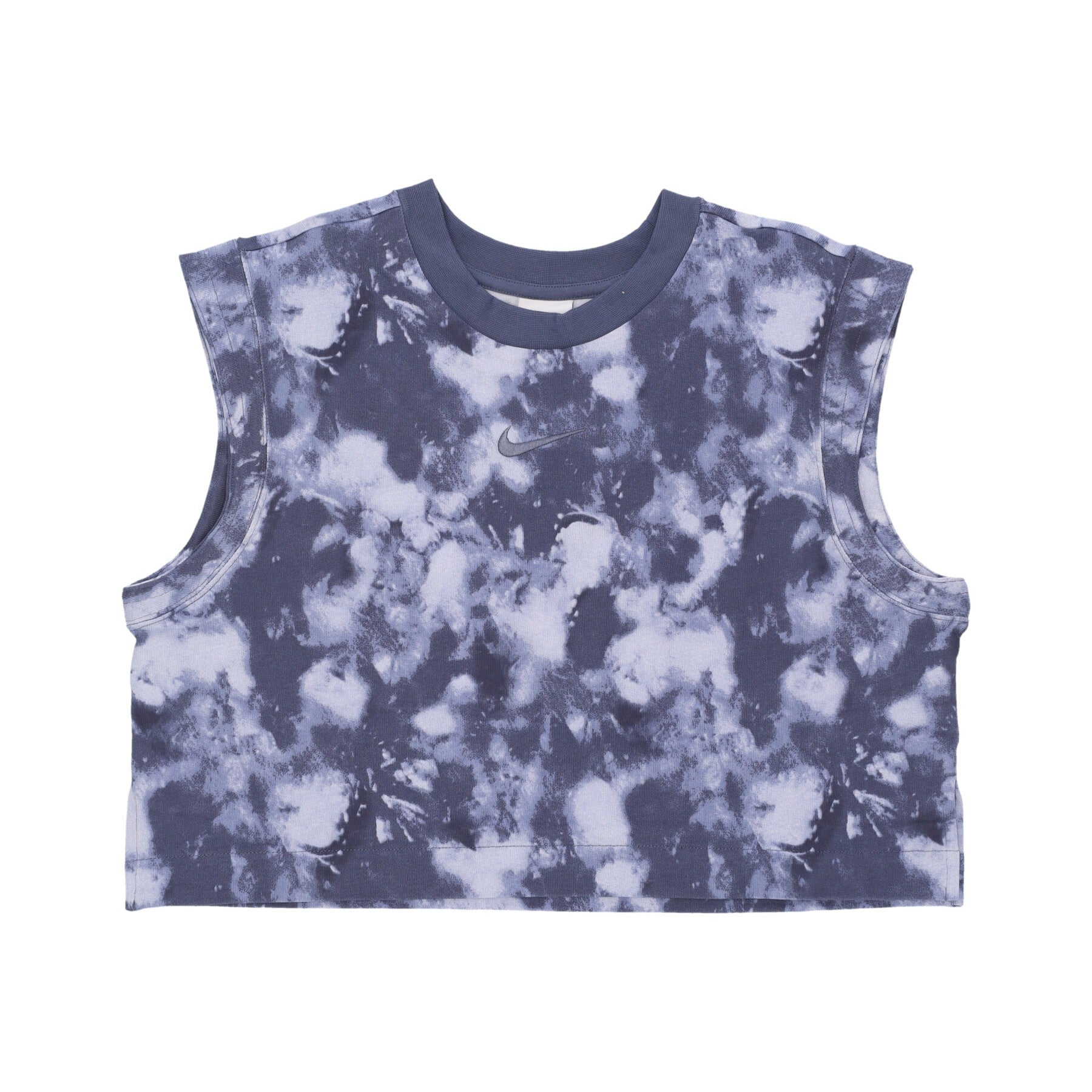 Nike Short Tank Top Women Sportswear Wave Dye Cropped Tee Gridiron/diffused Blue In Purple