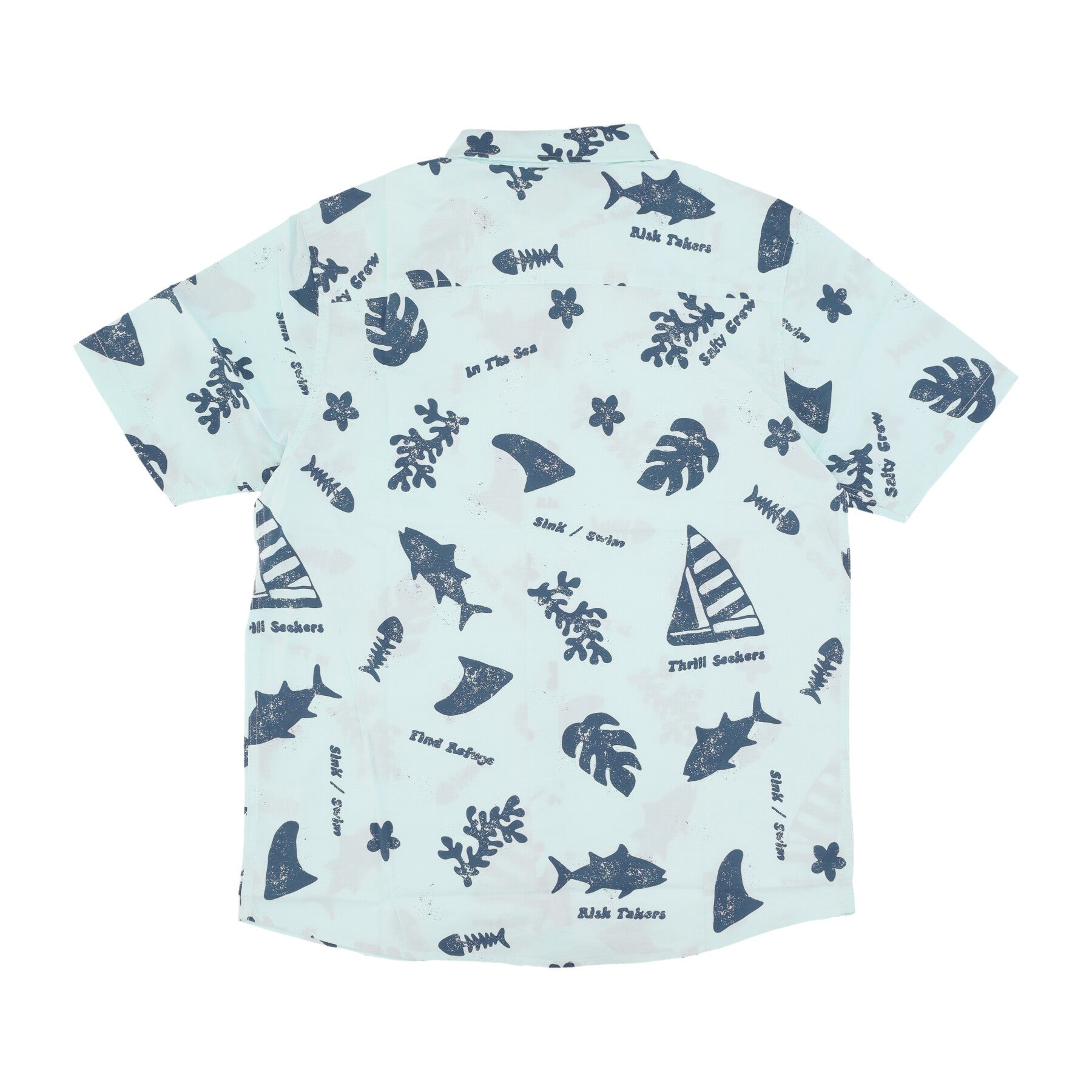 Men's Short Sleeve Shirt Twisted Tides Woven Shirt Sea Foam