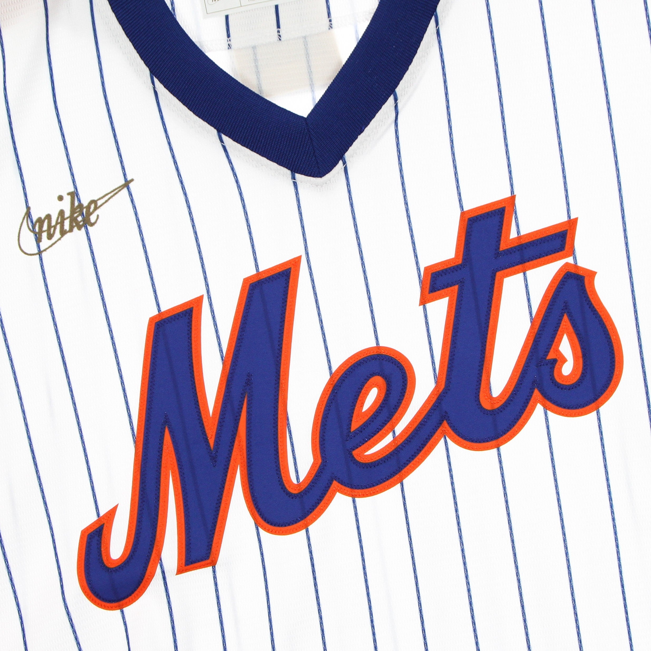 Nike-mlb Men's Baseball Jacket Mlb Official Cooperstown Jersey Neymet White/bright Royal Pinstripe In White/bright Royal Pinstripe