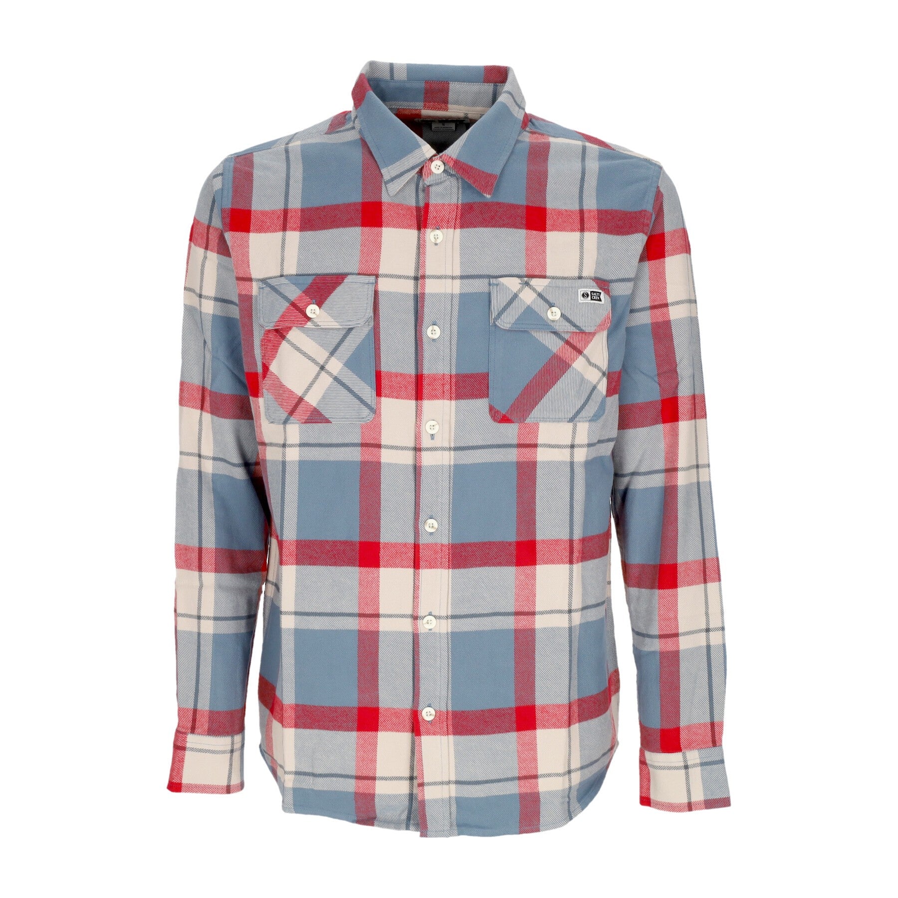 Salty Crew Dawn Patrol Men's Long Sleeve Shirt Flannel Slate In Blue