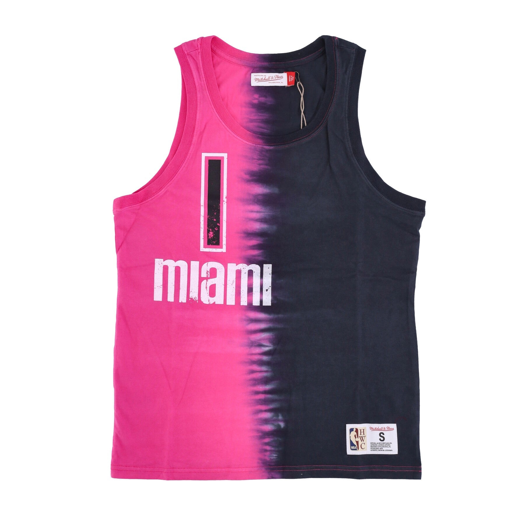 Men's NBA Vertical Tie Dye Tank Hardwood Classics No 1 Chris Bosh Miahea Original Team Colors