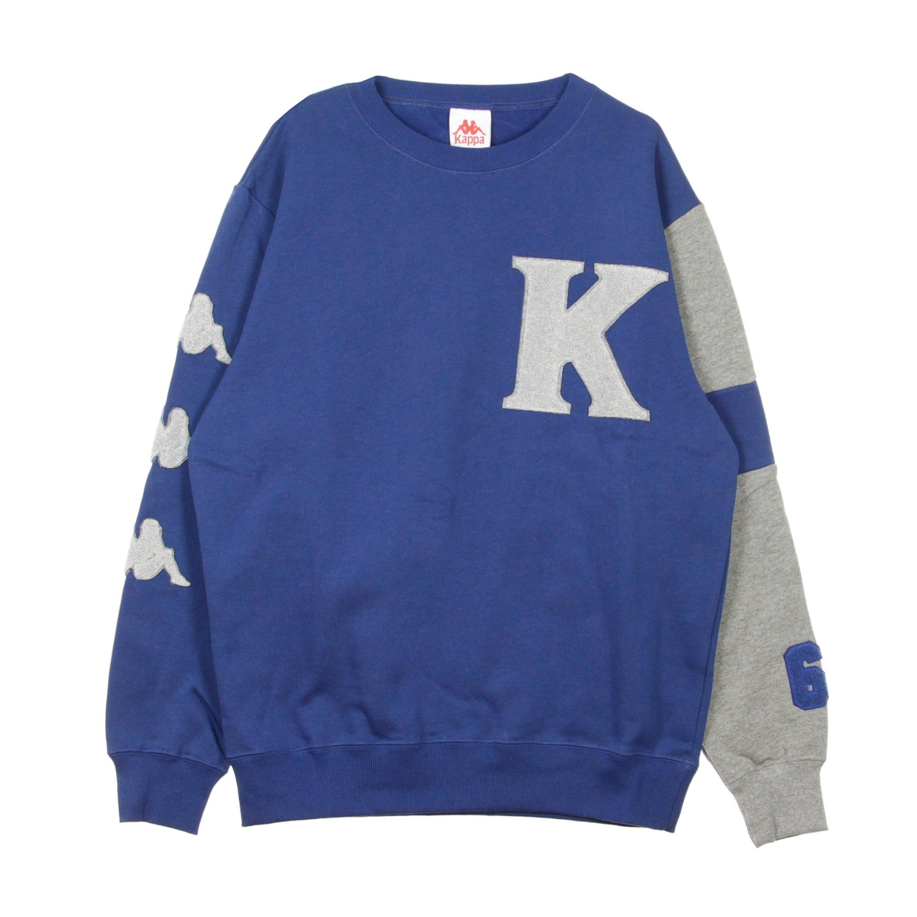 Kappa Authentic Benchi Men's Crewneck Sweatshirt Blue Md/grey Lt In Blue Md/grey Lt
