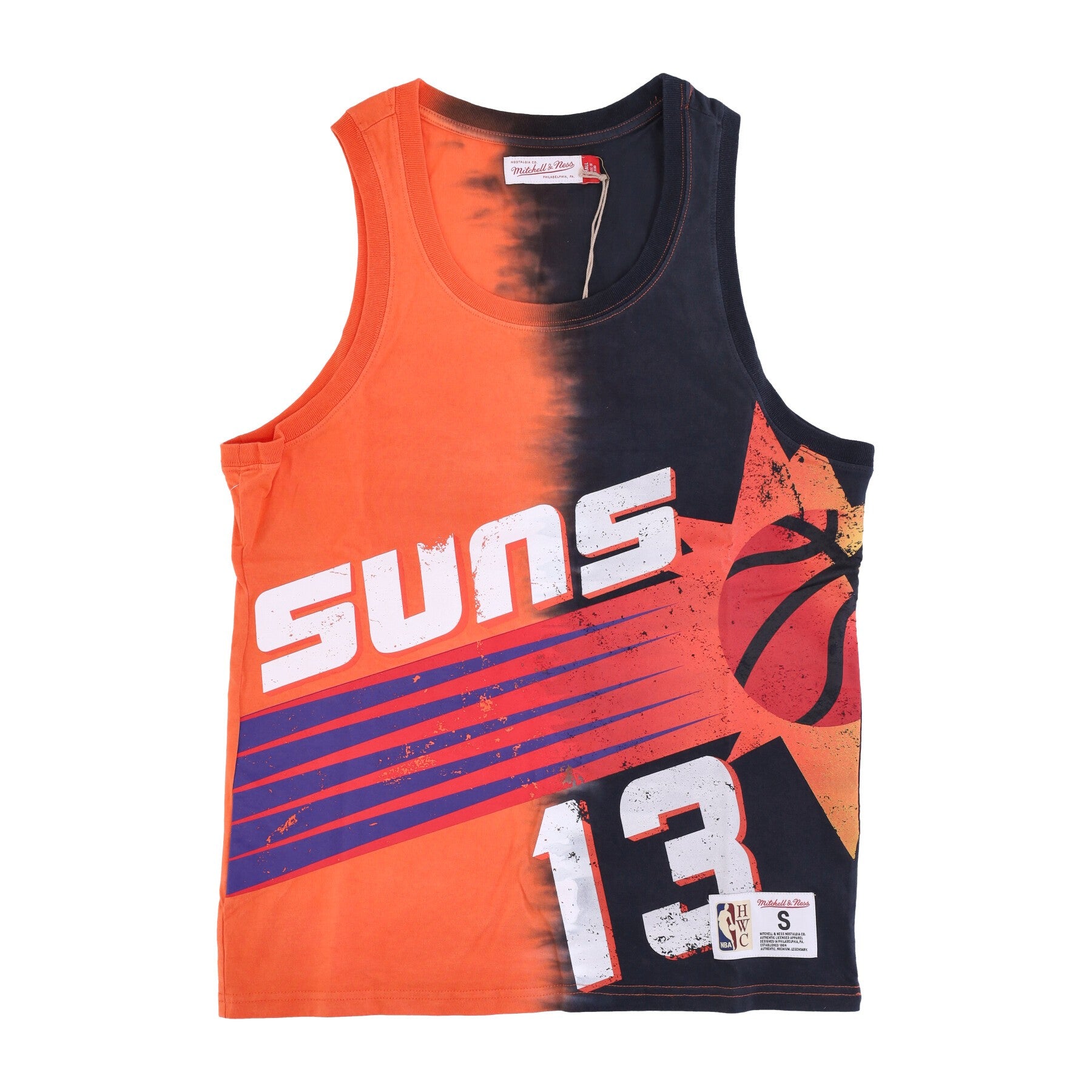 Men's NBA Vertical Tie Dye Tank Hardwood Classics No 13 Steve Nash Phosun