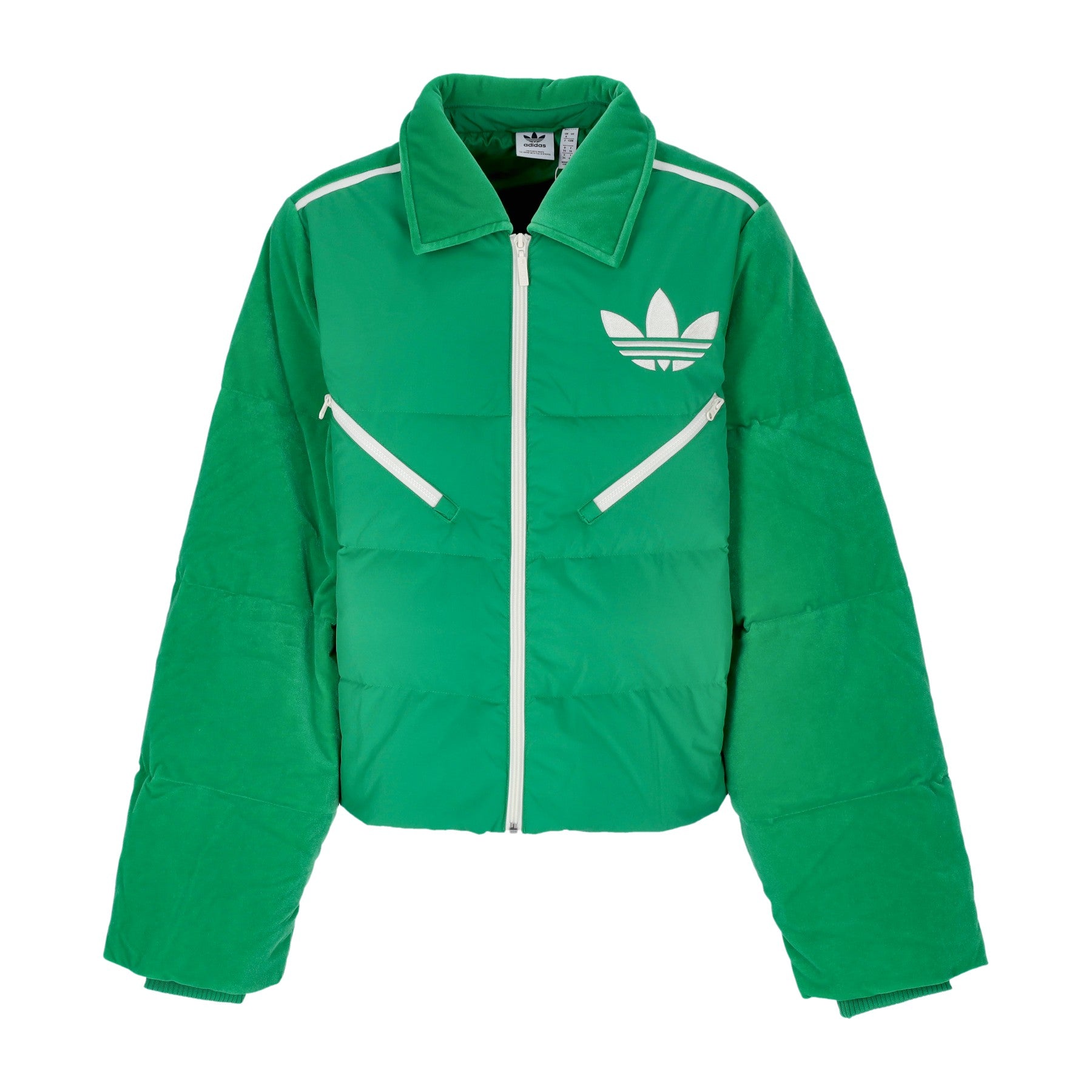 Adidas Originals Women's Velvet Puffer Green Down Jacket In Green
