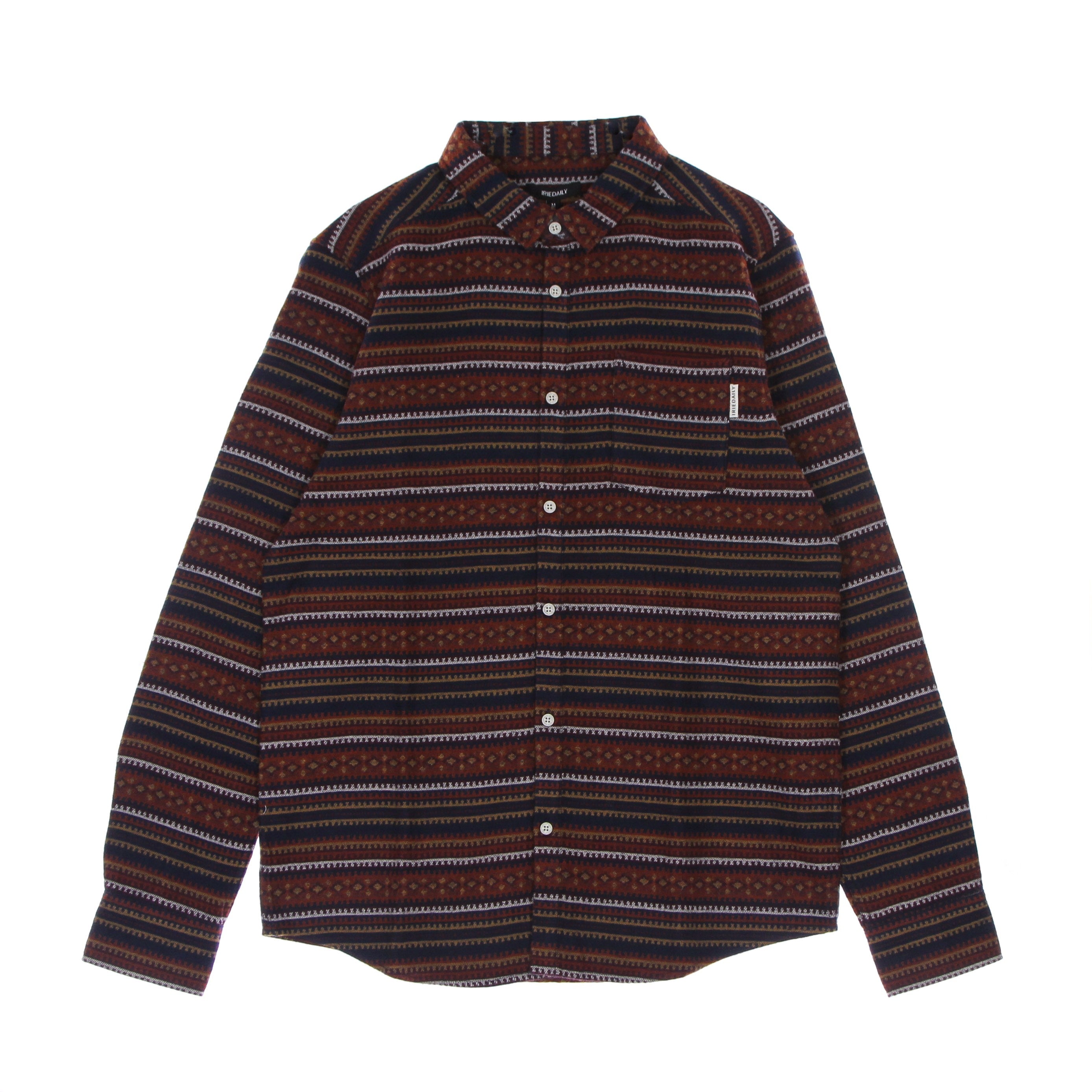 Men's Long Sleeve Shirt Insito Stripe Shirt Wine