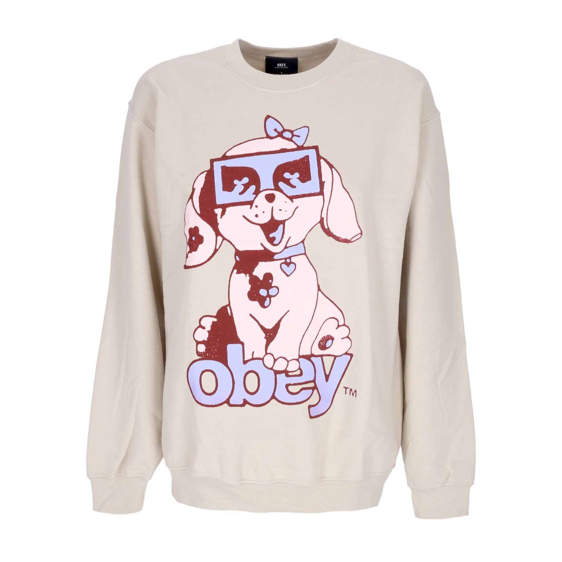 Women's Sweatshirt Puppy Old School Crew Sand