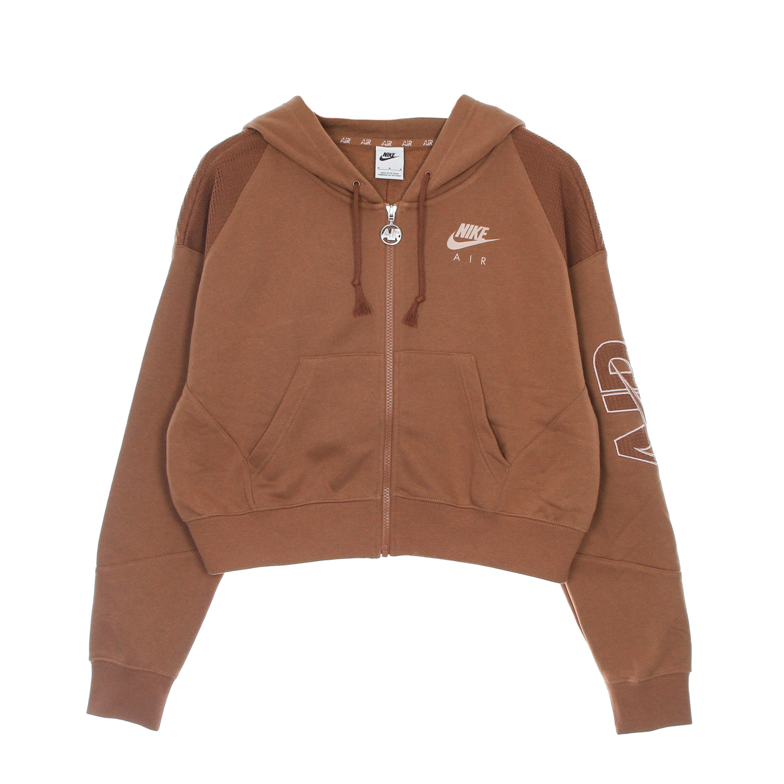 Women's Lightweight Zip Hoodie Oversized Full-zip Fleece Hoodie Mineral Clay Bark Oxford
