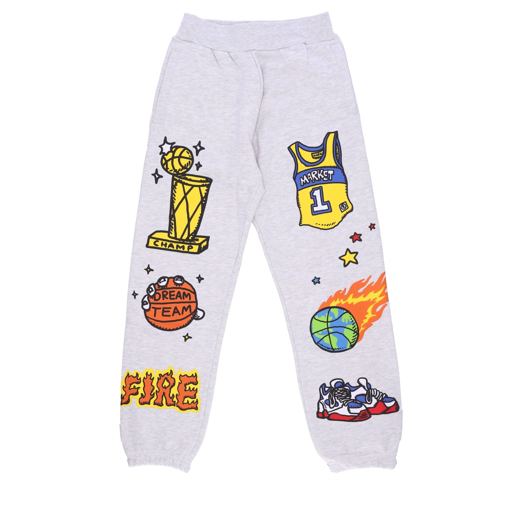 Market Men's Lightweight Tracksuit Pants Memorabilia Sweatpants Ash In Ash