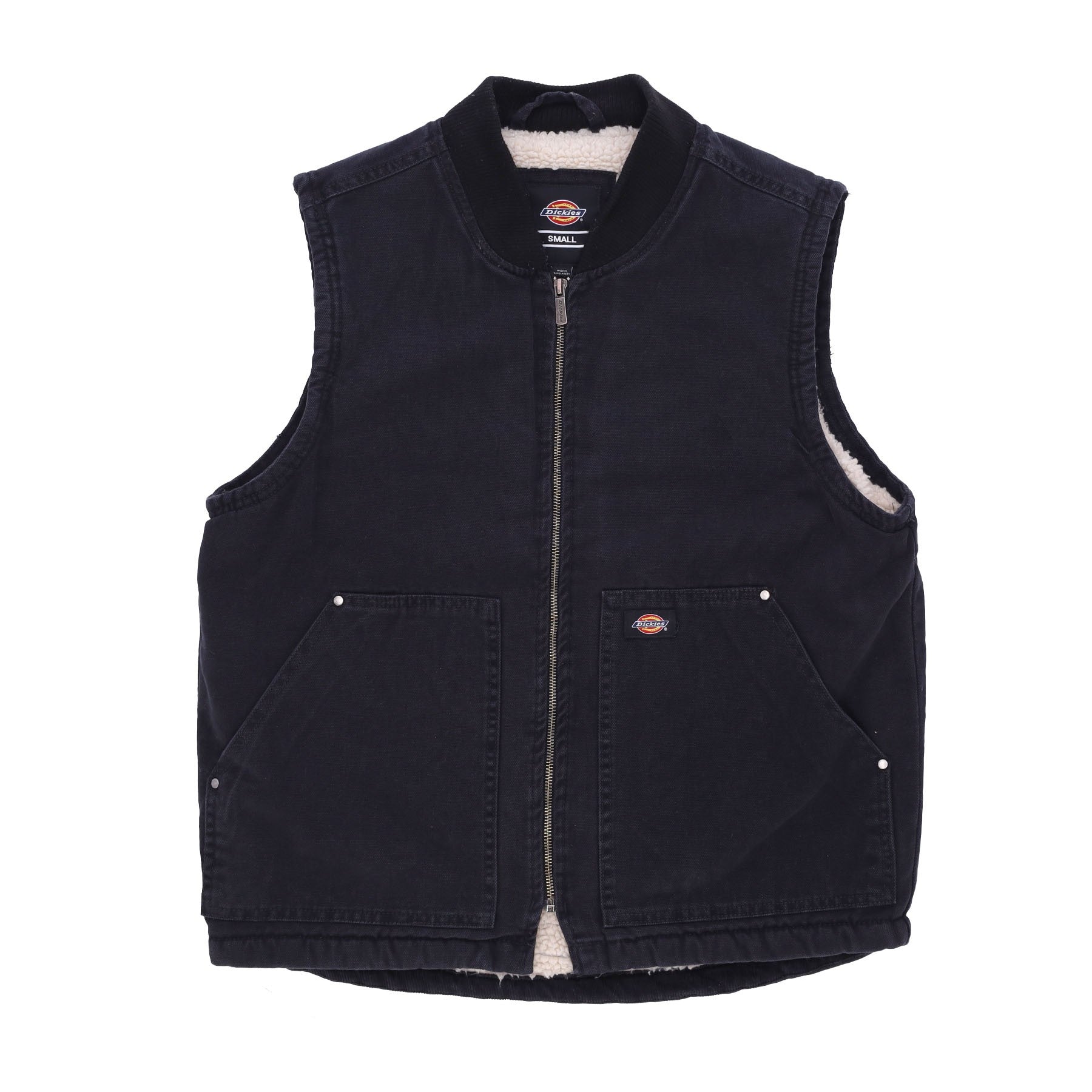 Smanicato Uomo Duck Canvas Vest Stone Washed Black