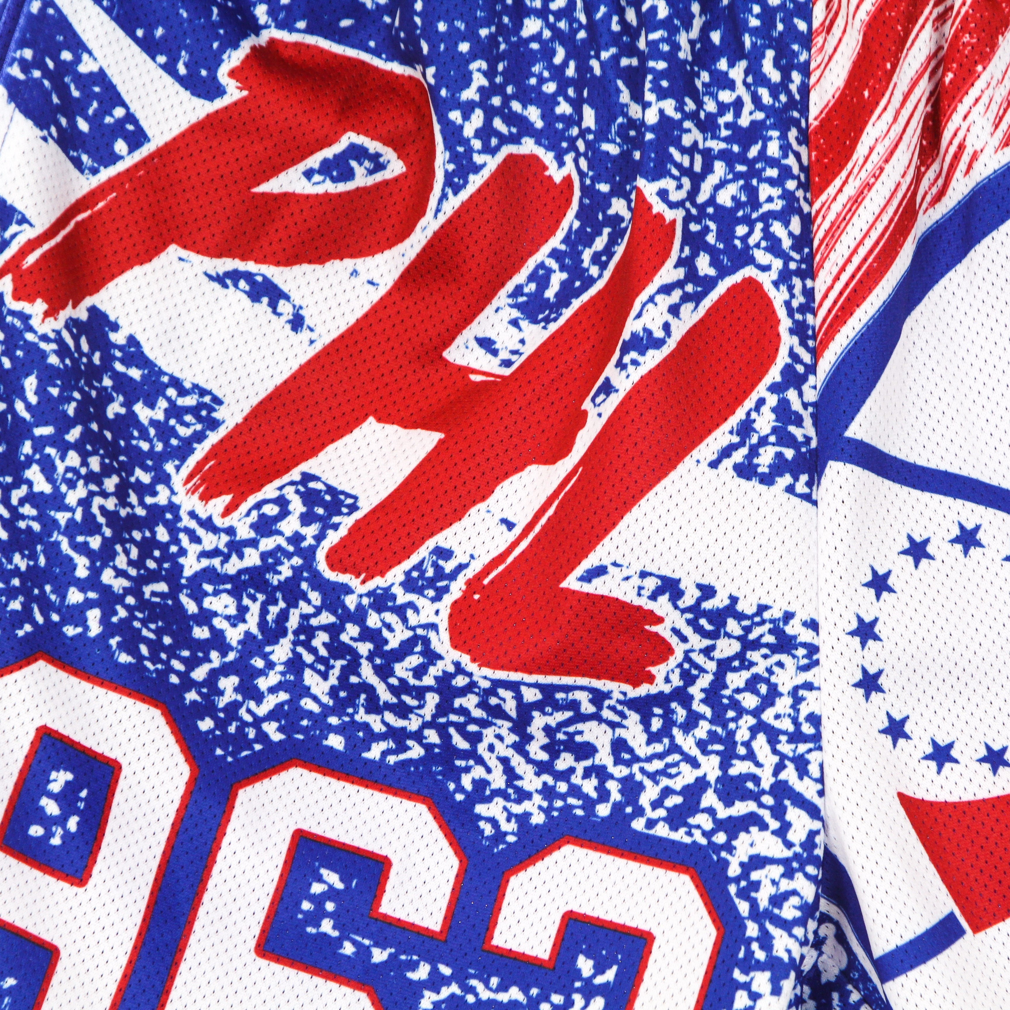 Men's Basketball Shorts Nba Jumbotron Sublimated Mesh Shorts Hardwood Classics Atlhaw original Team Colors