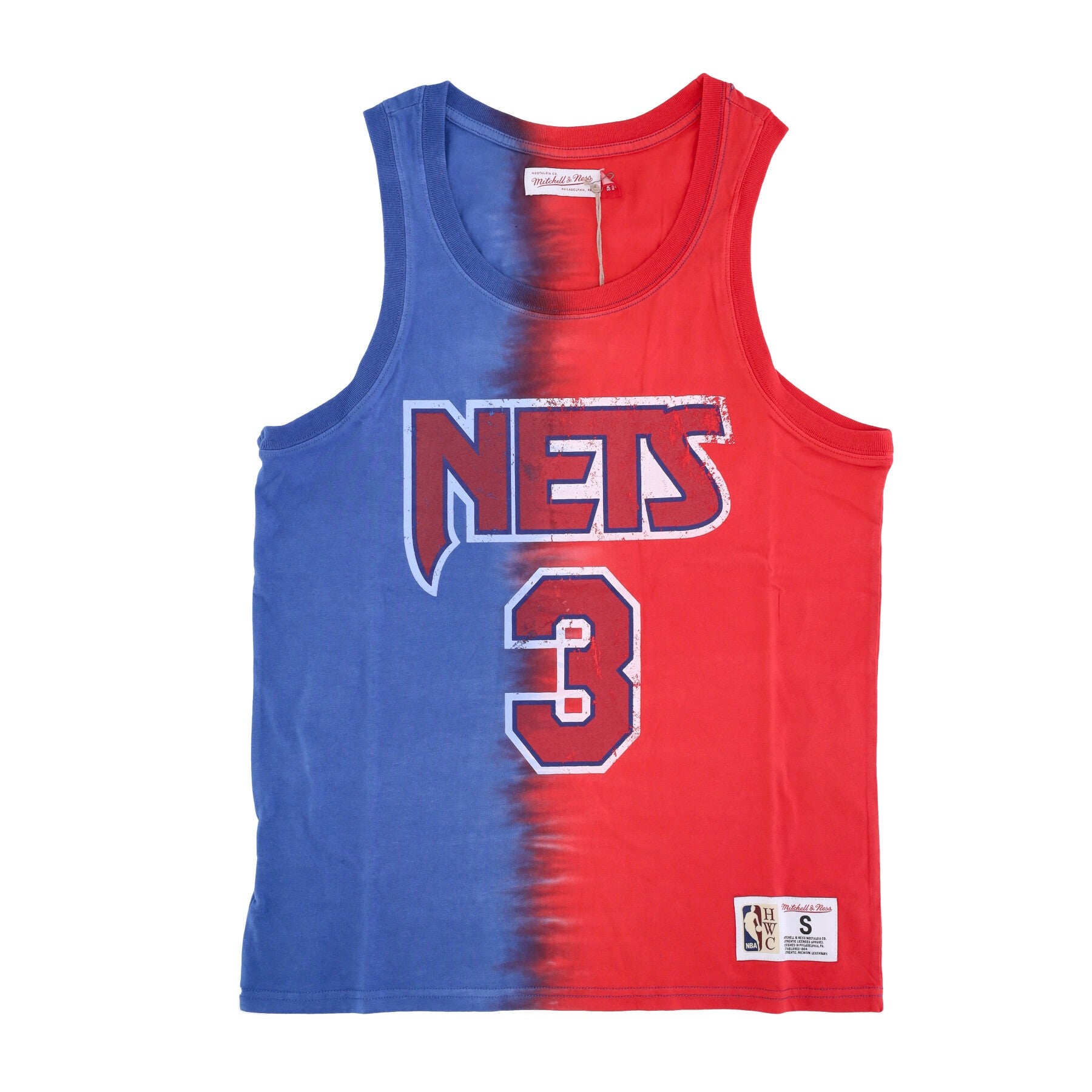 Men's NBA Vertical Tie Dye Tank Hardwood Classics No 3 Drazen Petrovic Nejnet