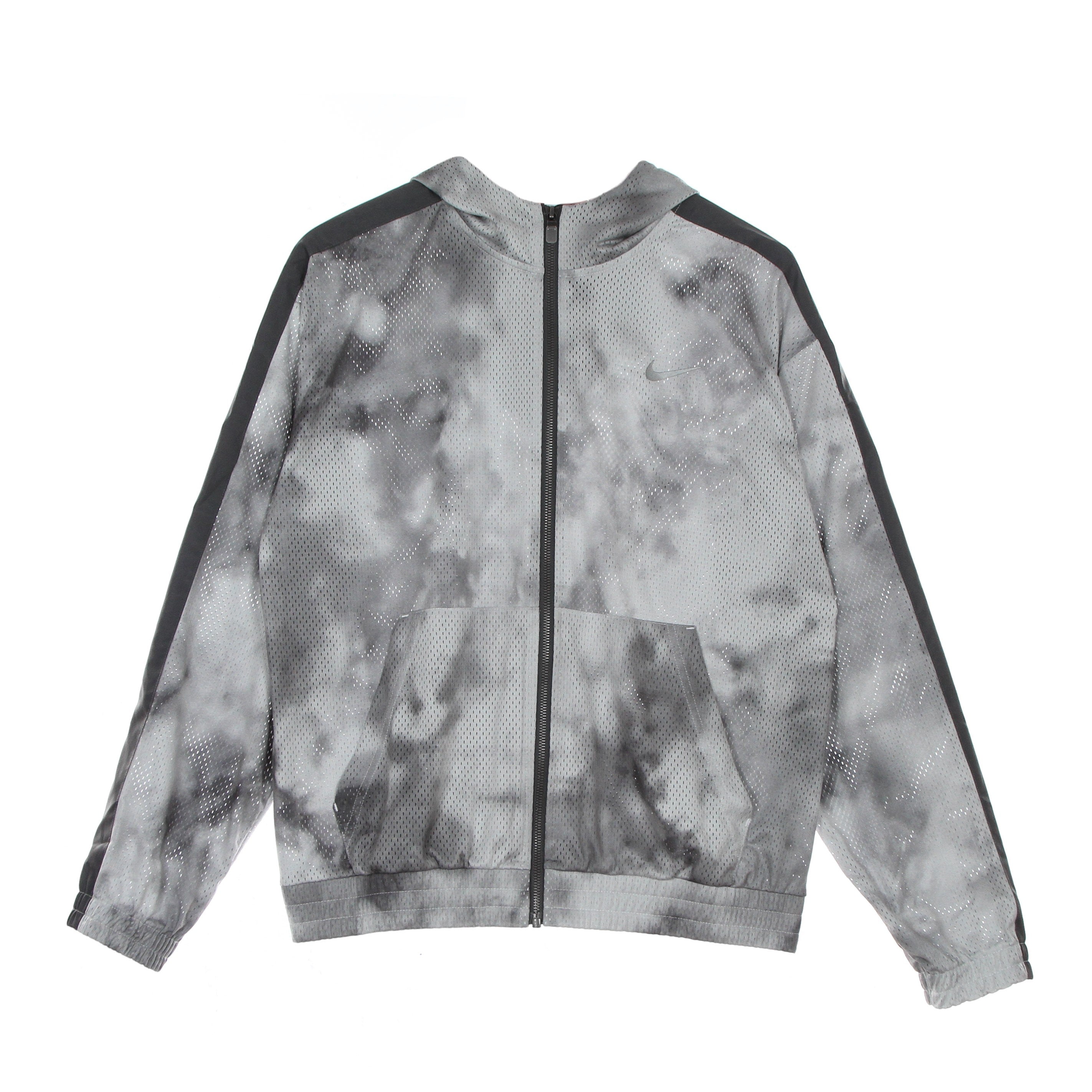Women's Hooded Tracksuit Jacket Sportswear Icon Clash Jacket Mesh All Over Print Smoke iron