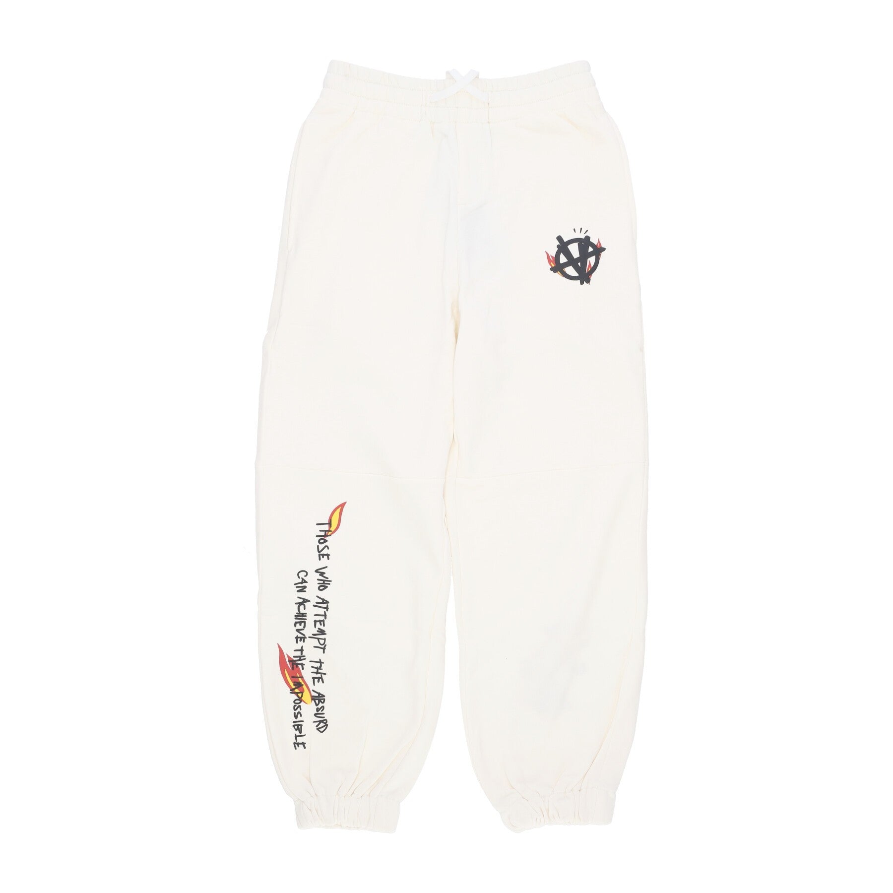 Acupuncture Lightweight Men's Tracksuit Pants Flamed Logo Pants White In White